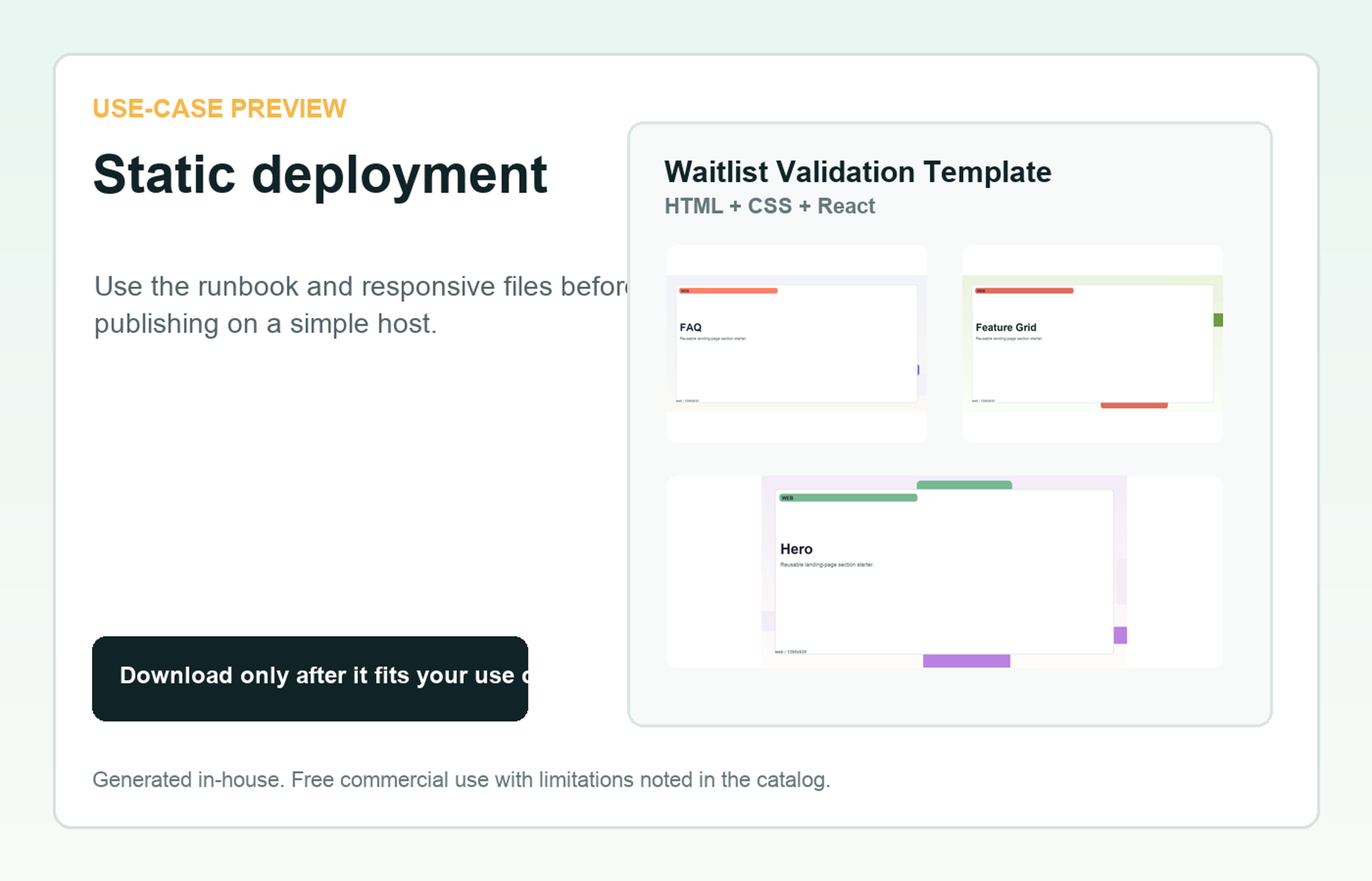 Waitlist Validation Template Static deployment use-case preview