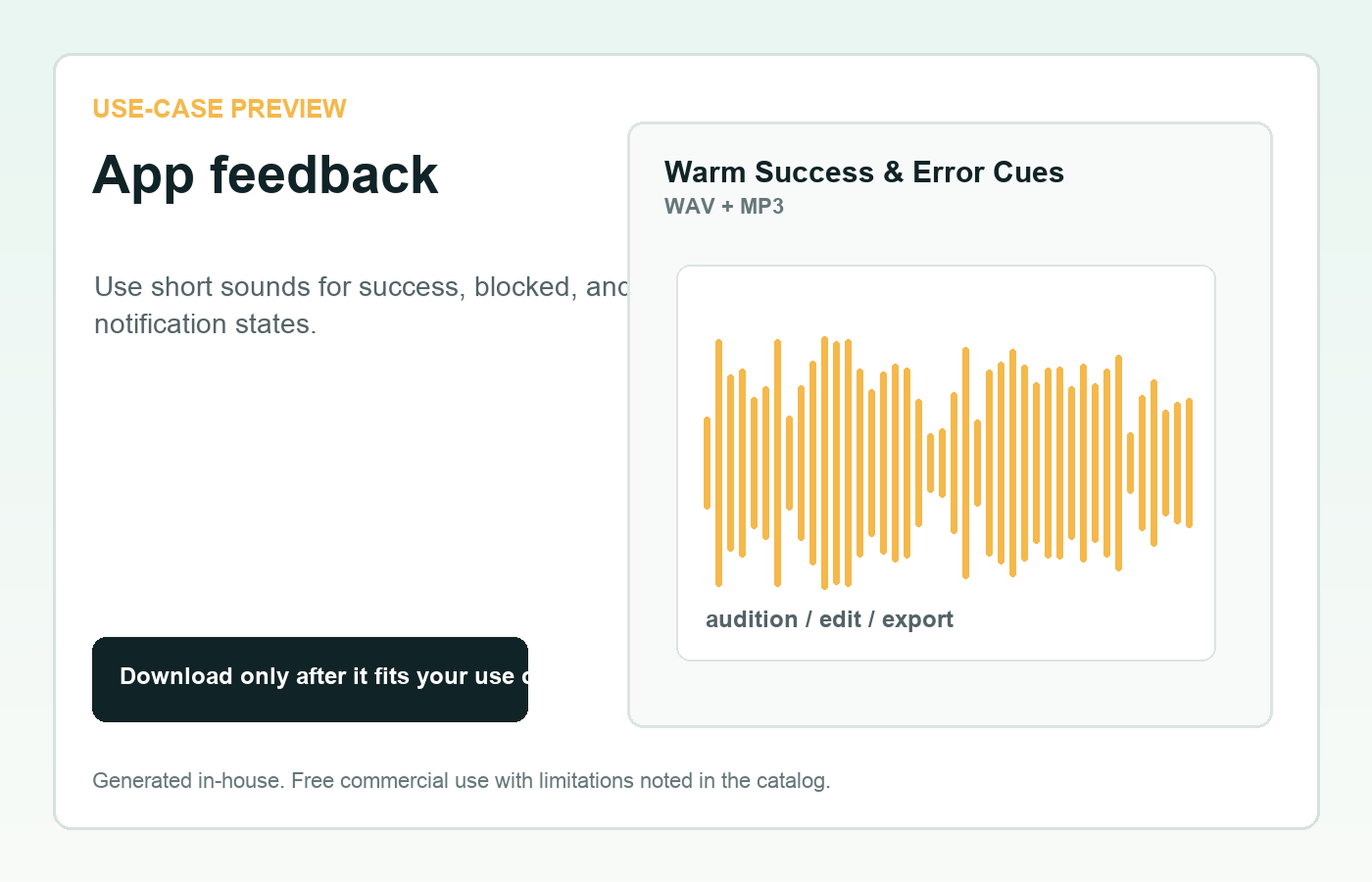 Warm Success & Error Cues App feedback use-case preview