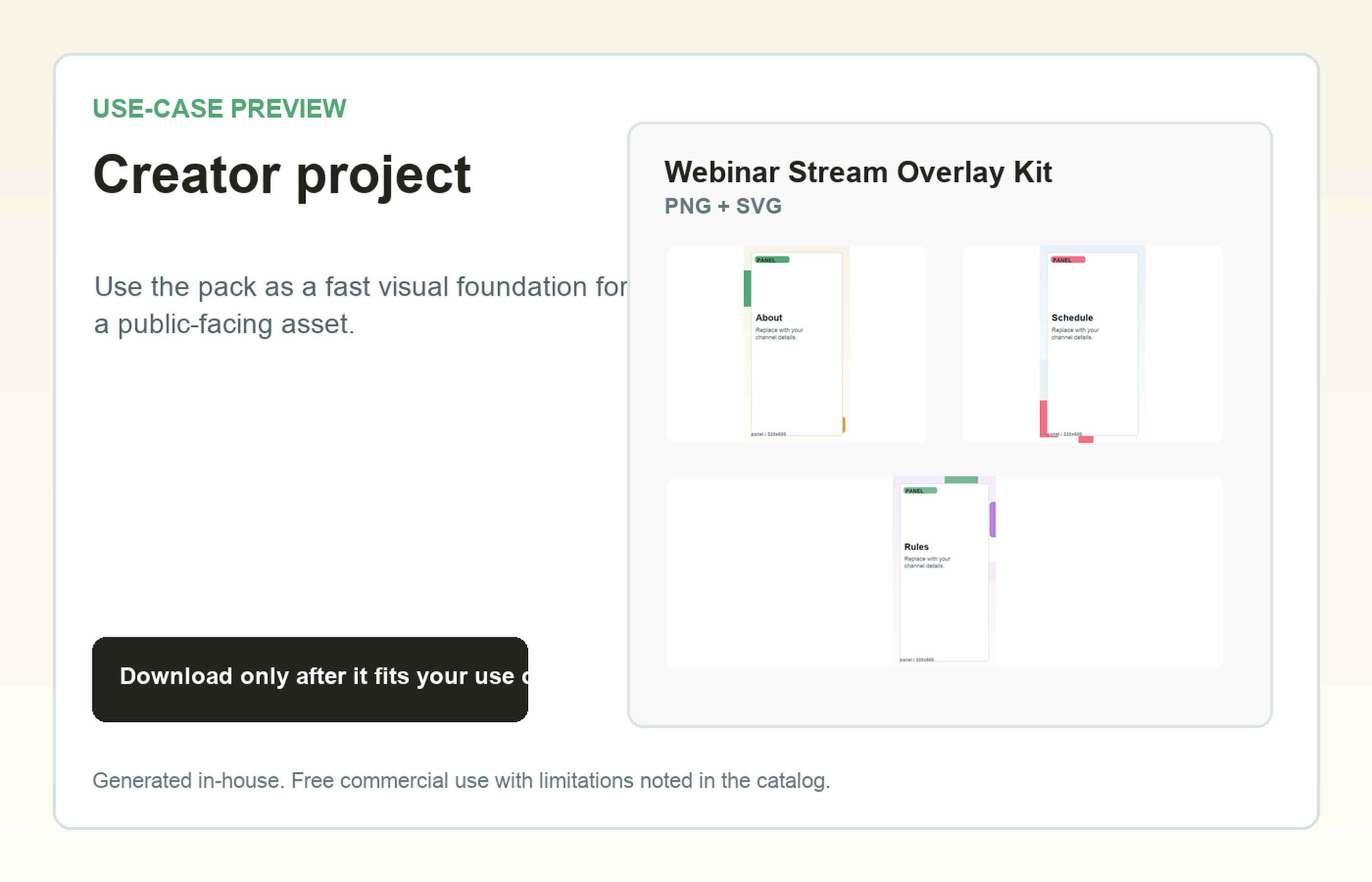 Webinar Stream Overlay Kit Creator project use-case preview