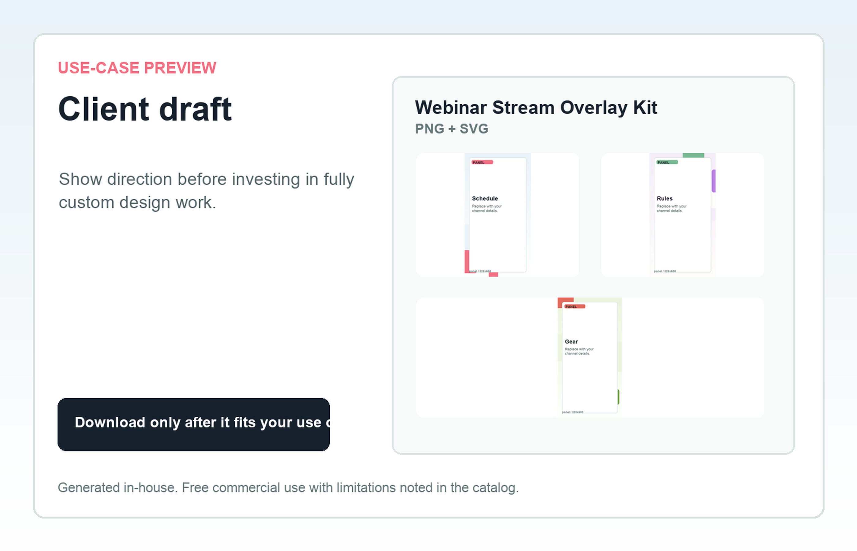 Webinar Stream Overlay Kit Client draft use-case preview