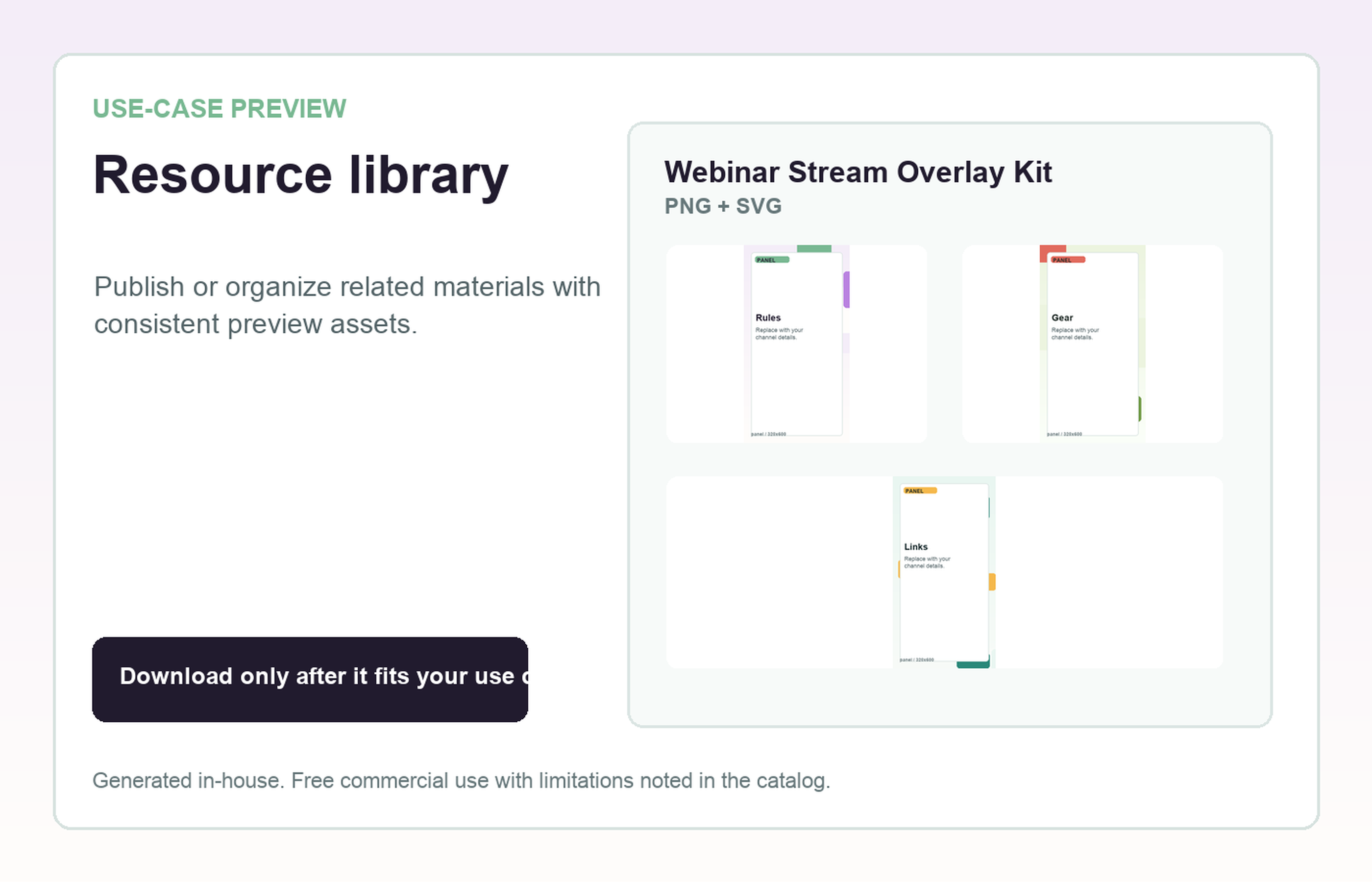 Webinar Stream Overlay Kit Resource library use-case preview