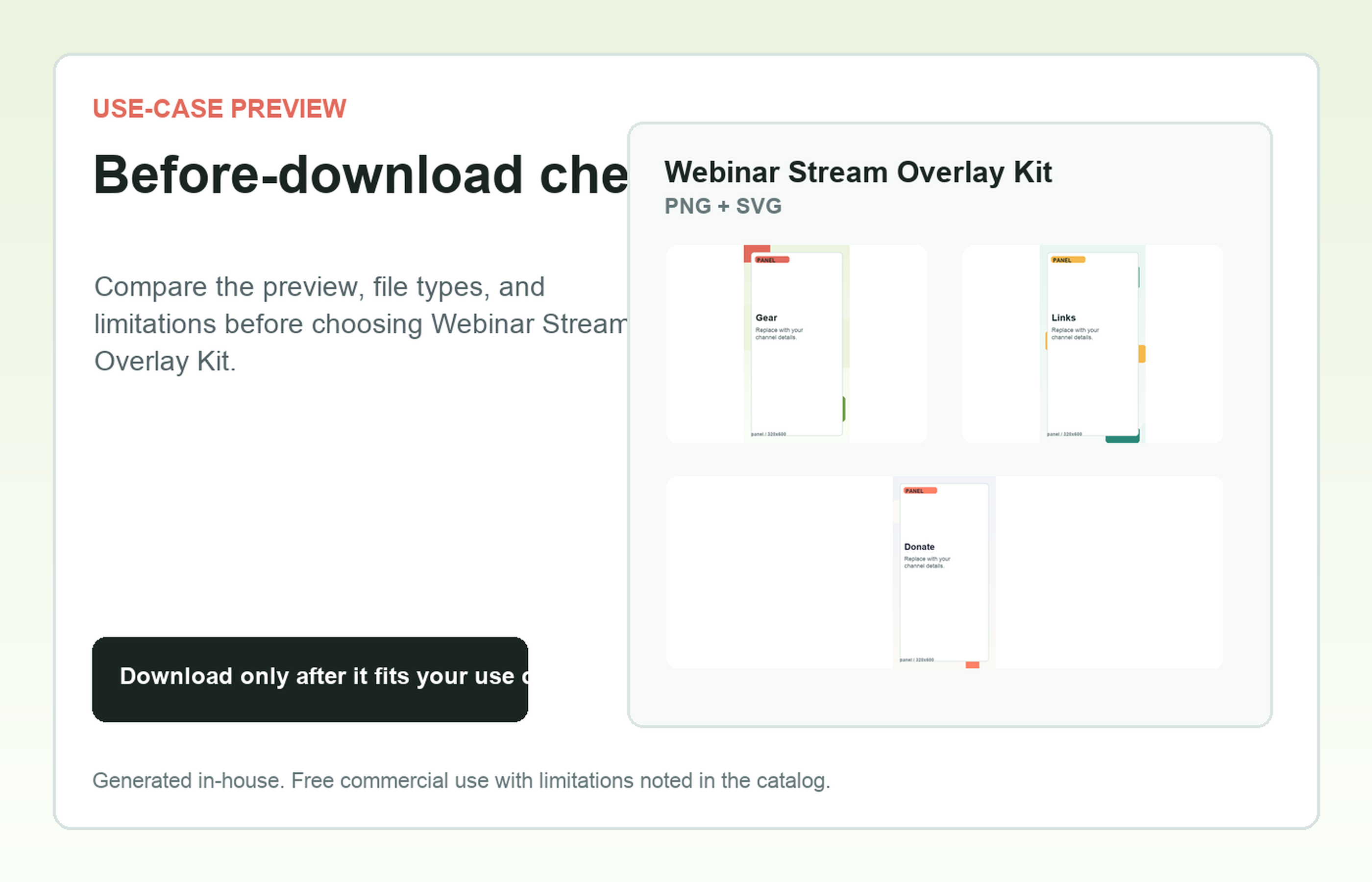 Webinar Stream Overlay Kit Before-download check use-case preview