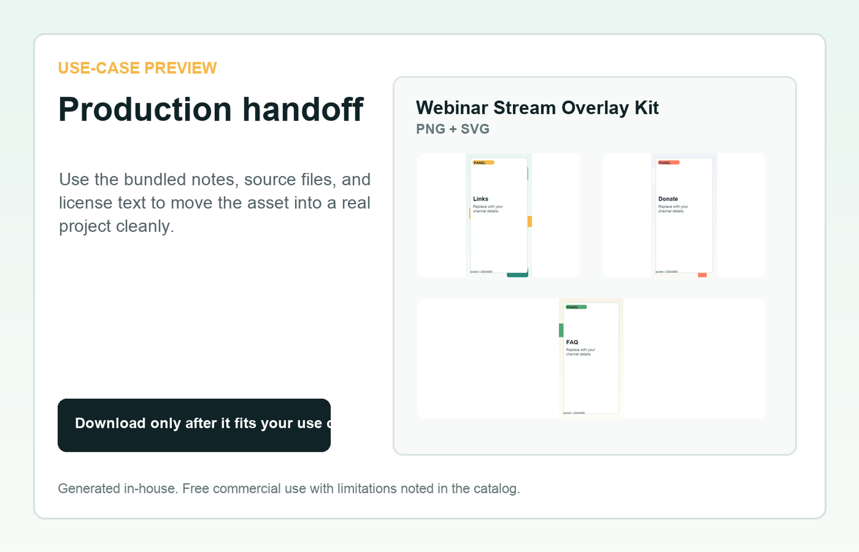 Webinar Stream Overlay Kit Production handoff use-case preview