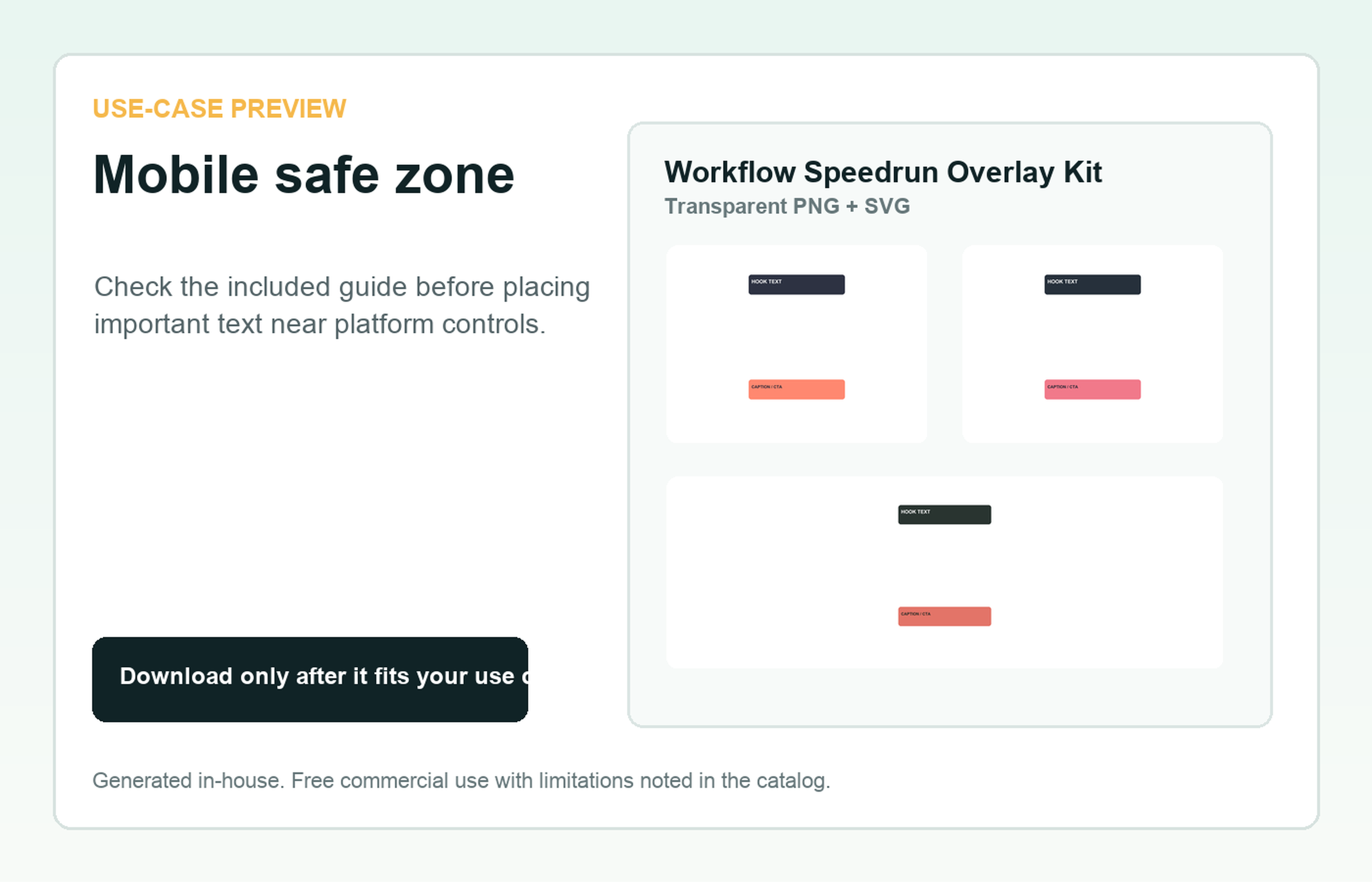 Workflow Speedrun Overlay Kit Mobile safe zone use-case preview
