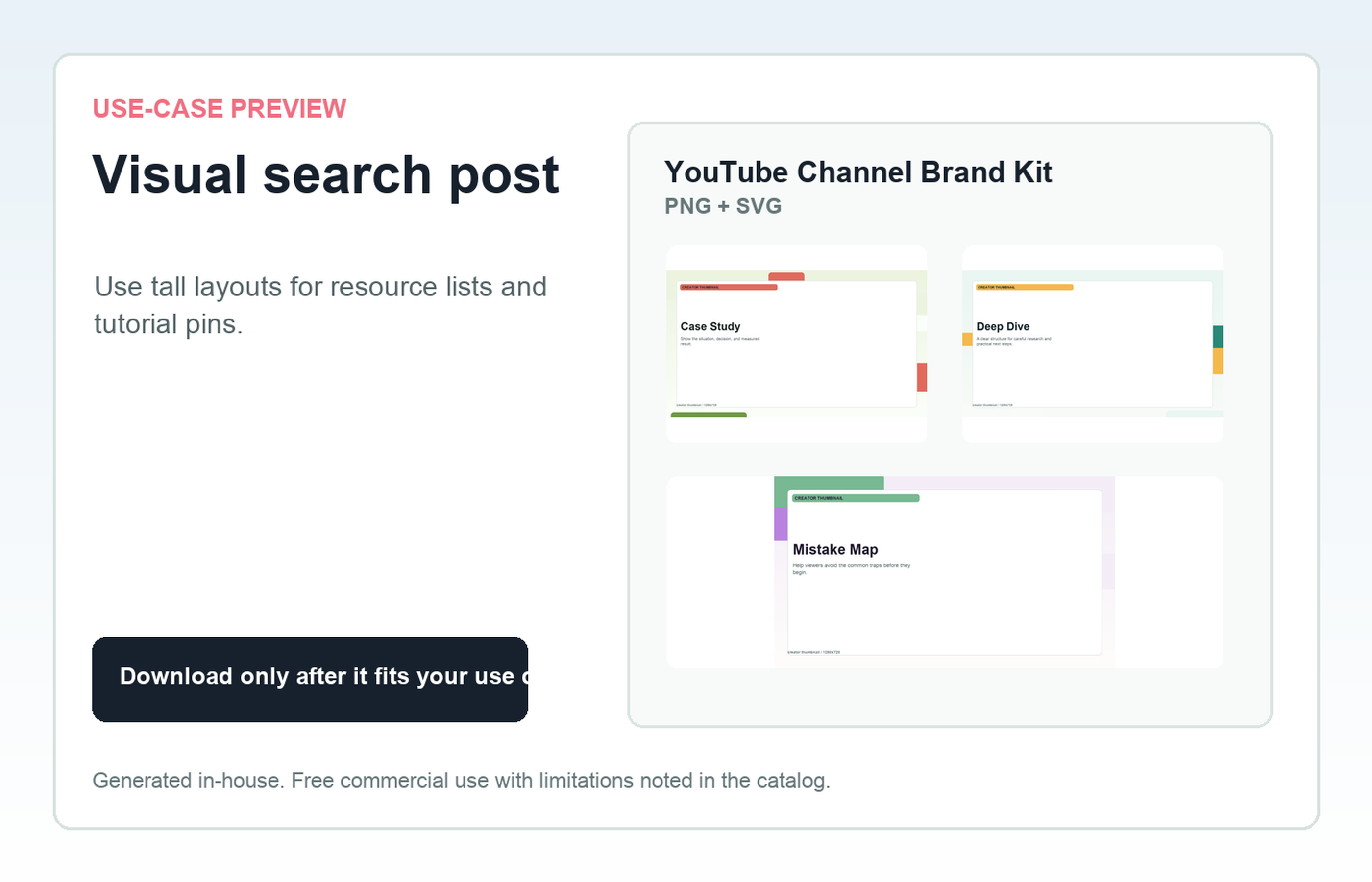 YouTube Channel Brand Kit Visual search post use-case preview