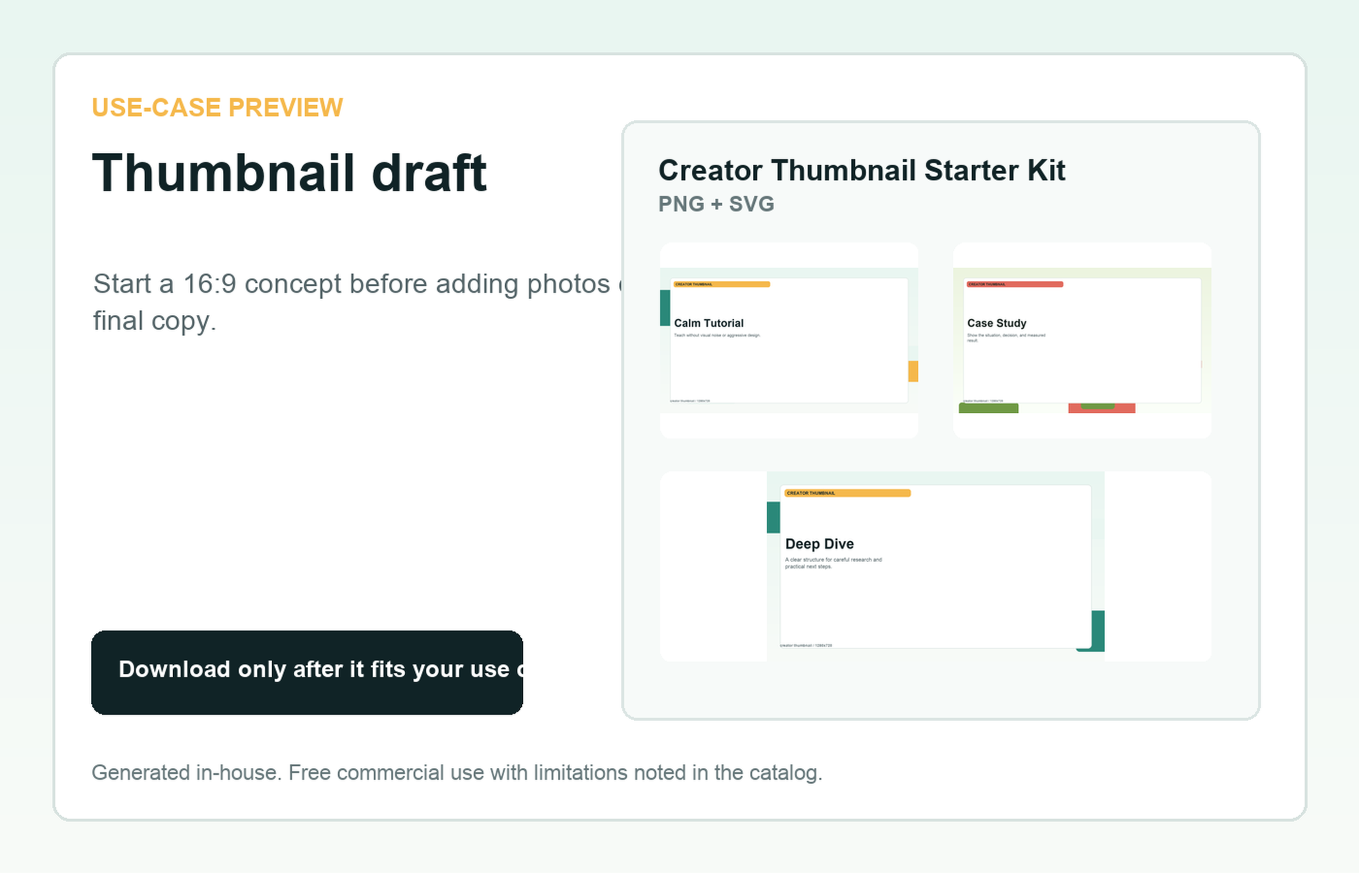 Creator Thumbnail Starter Kit Thumbnail draft use-case preview