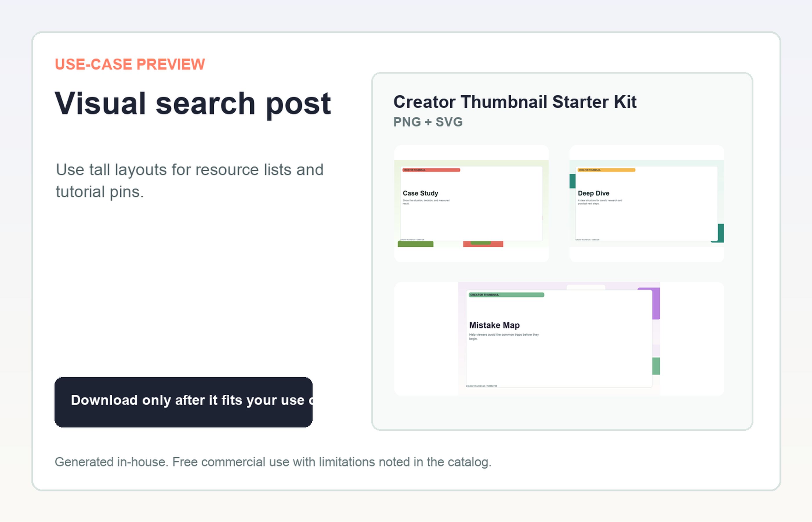 Creator Thumbnail Starter Kit Visual search post use-case preview