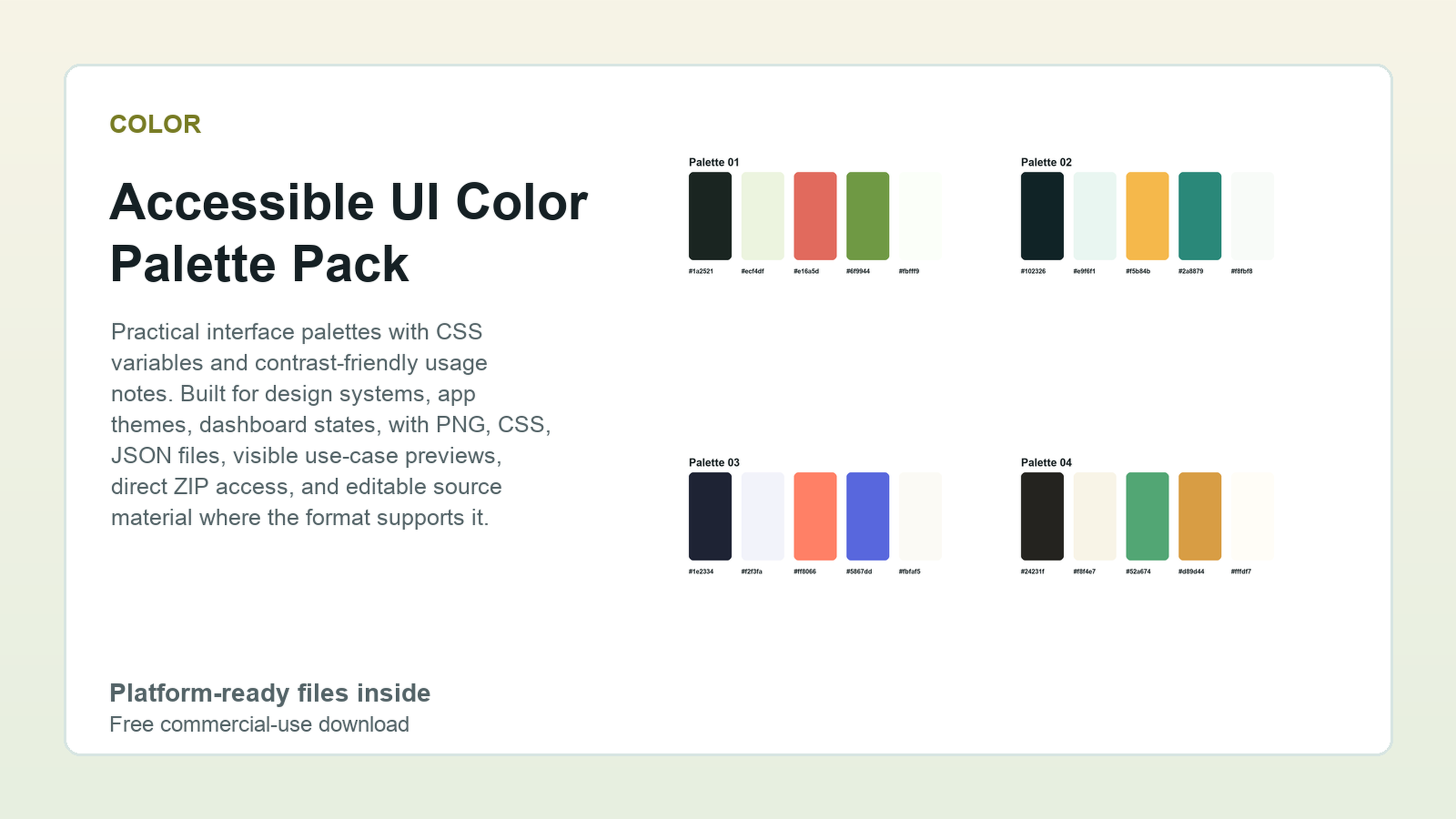 Accessible UI Color Palette Pack