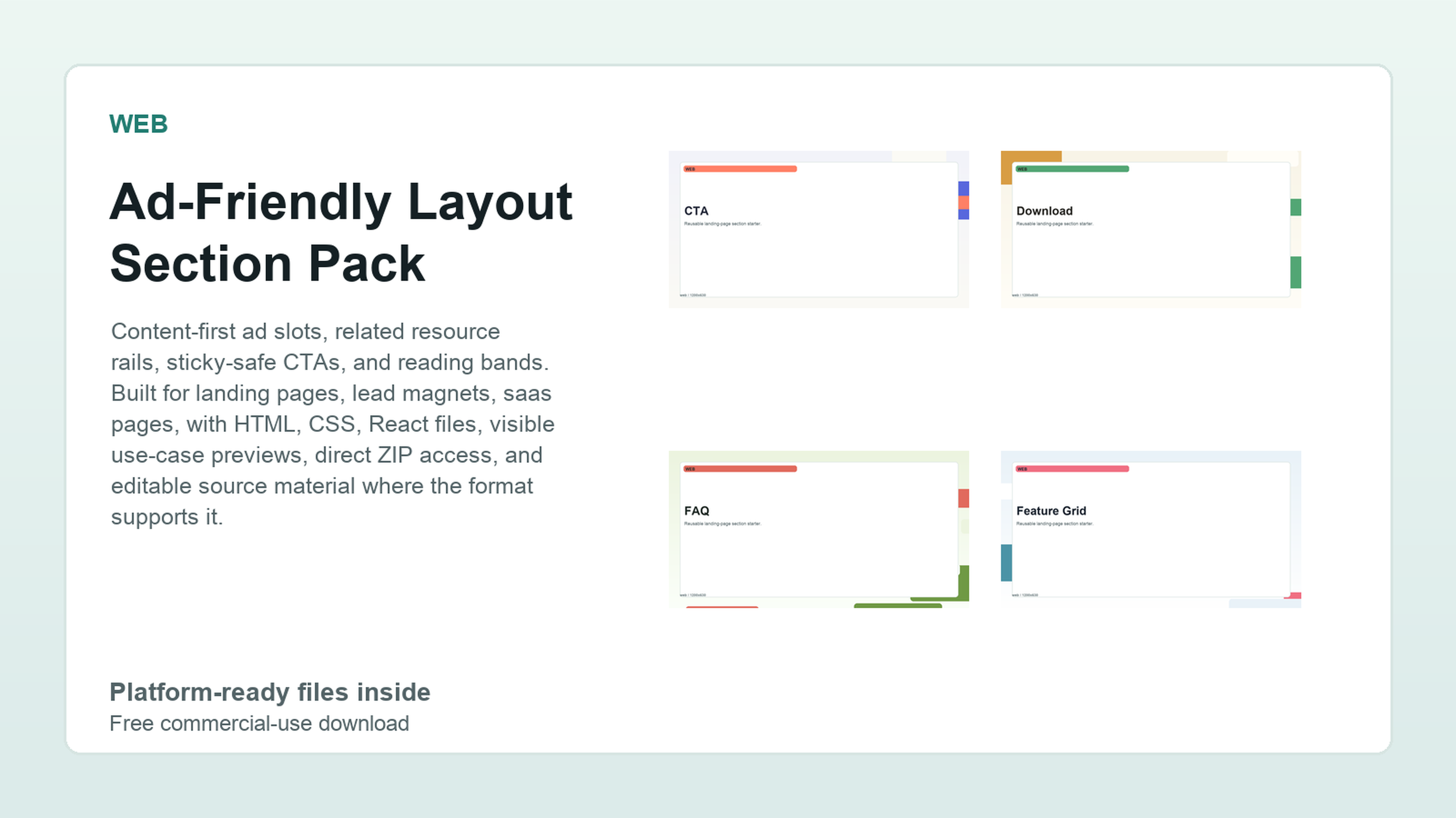 Ad-Friendly Layout Section Pack preview