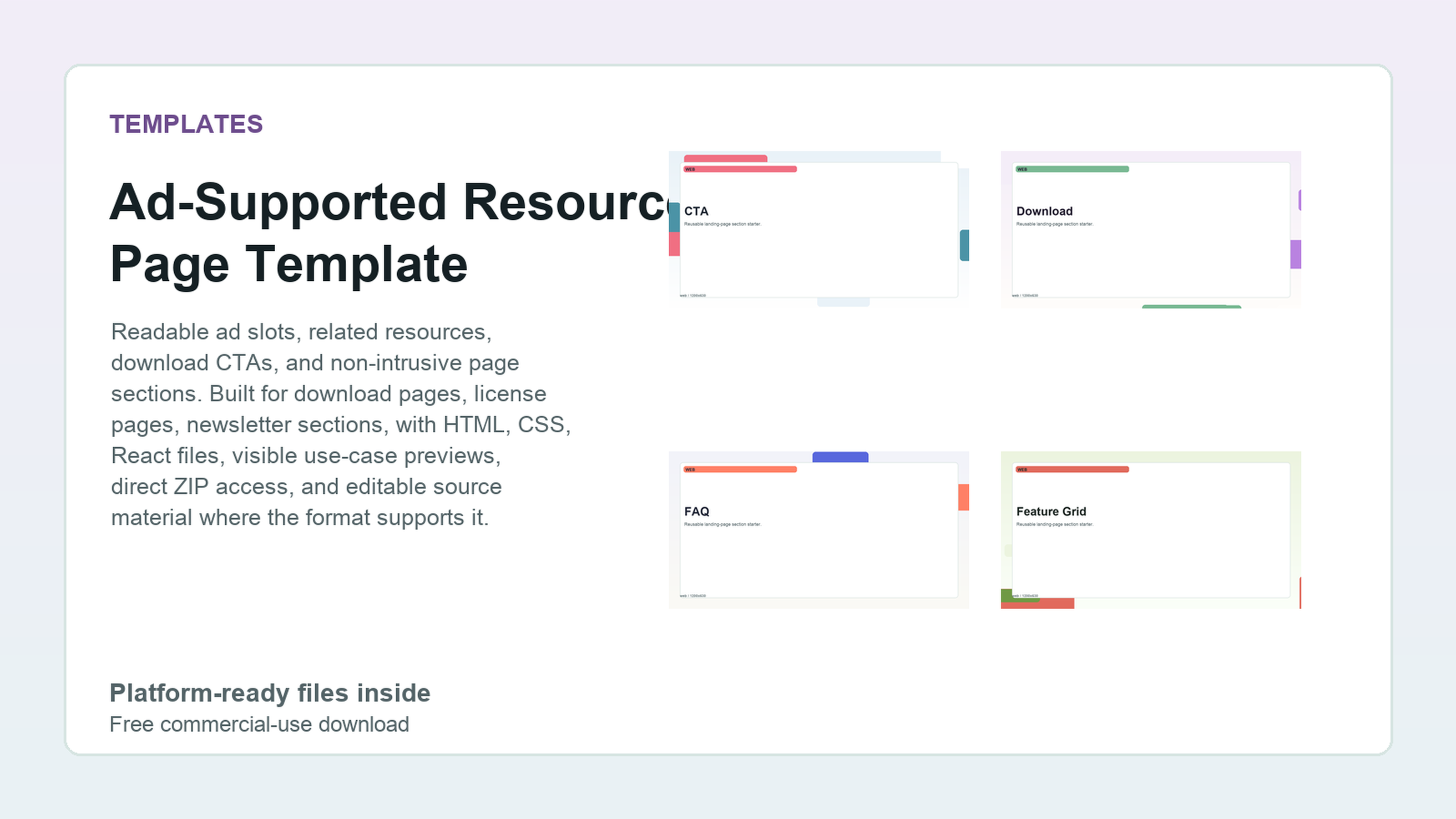 Ad-Supported Resource Page Template
