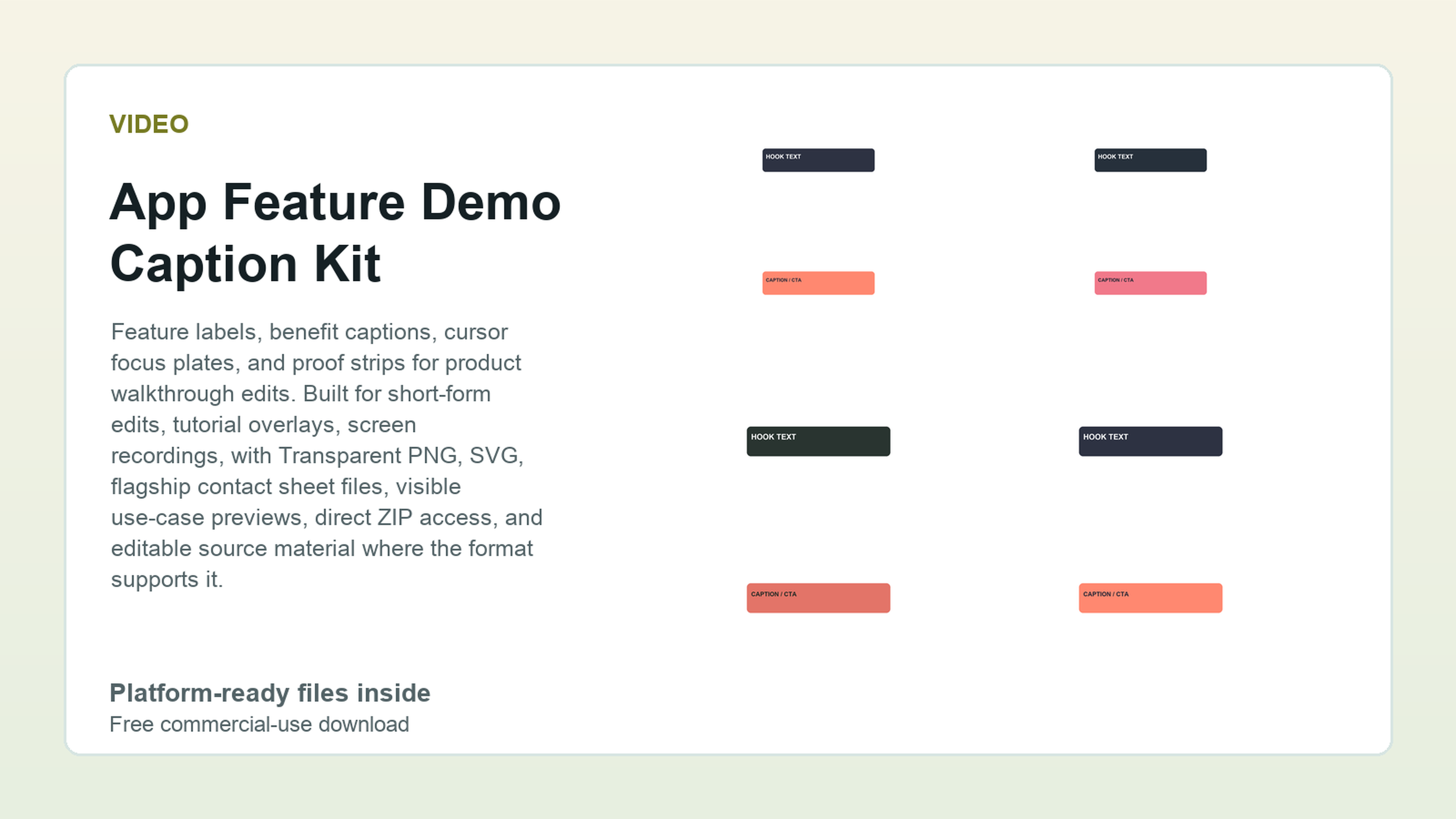 App Feature Demo Caption Kit preview