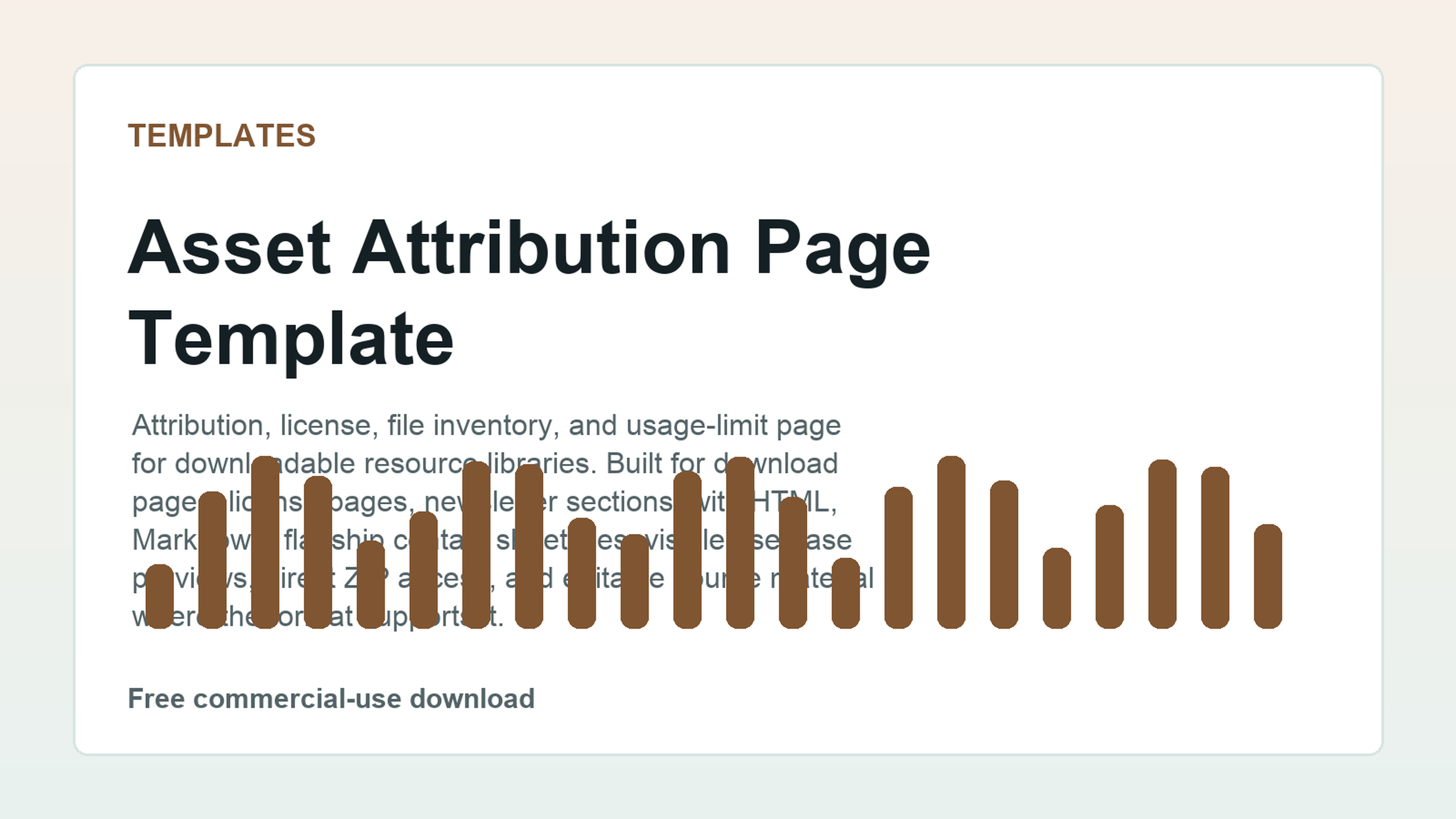 Asset Attribution Page Template
