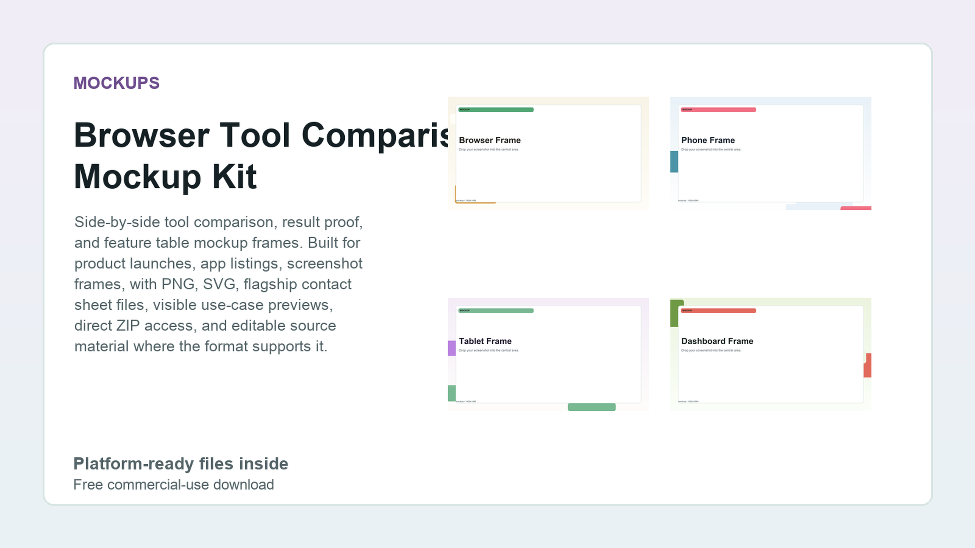 Browser Tool Comparison Mockup Kit preview