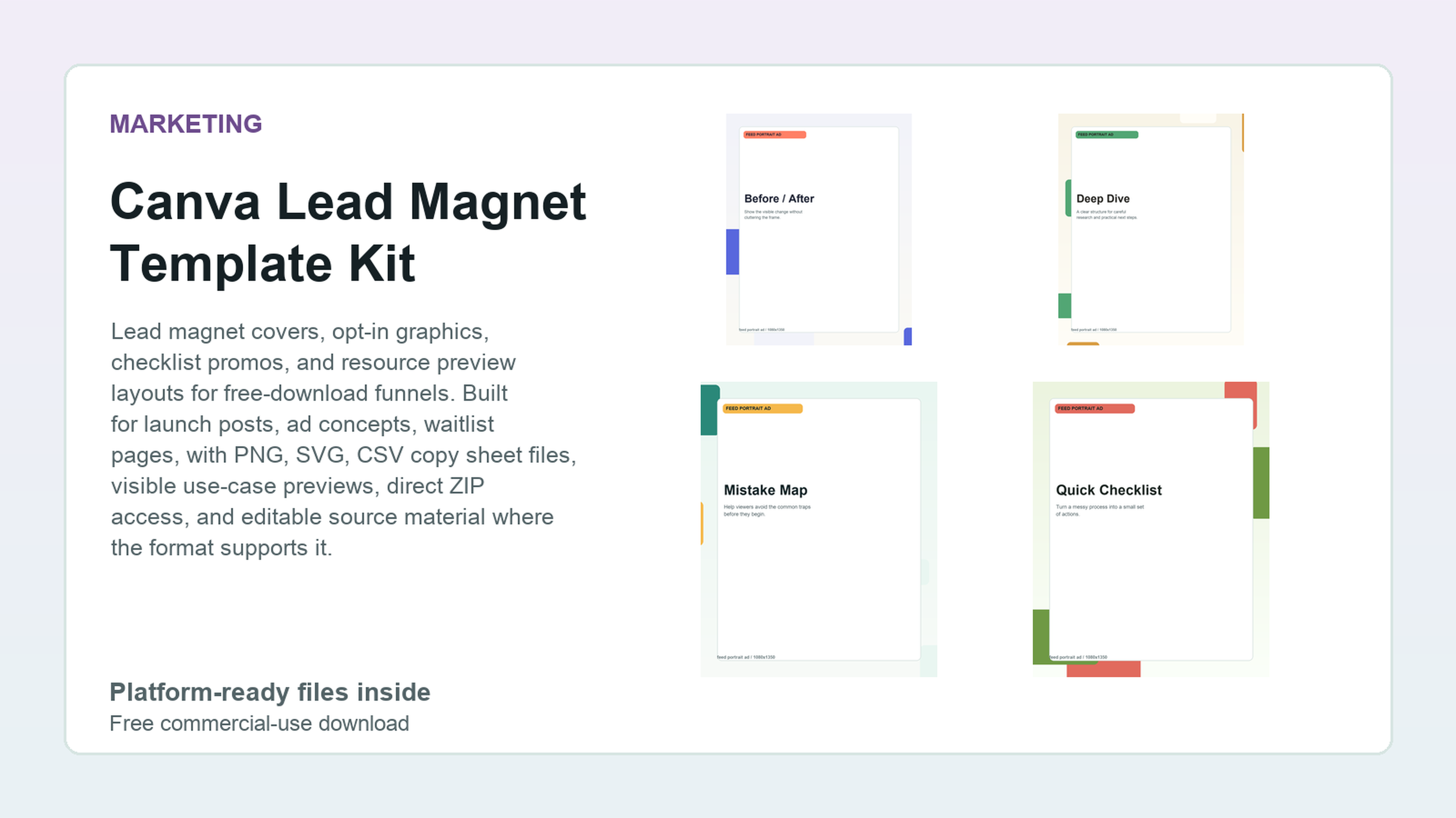 Canva Lead Magnet Template Kit preview