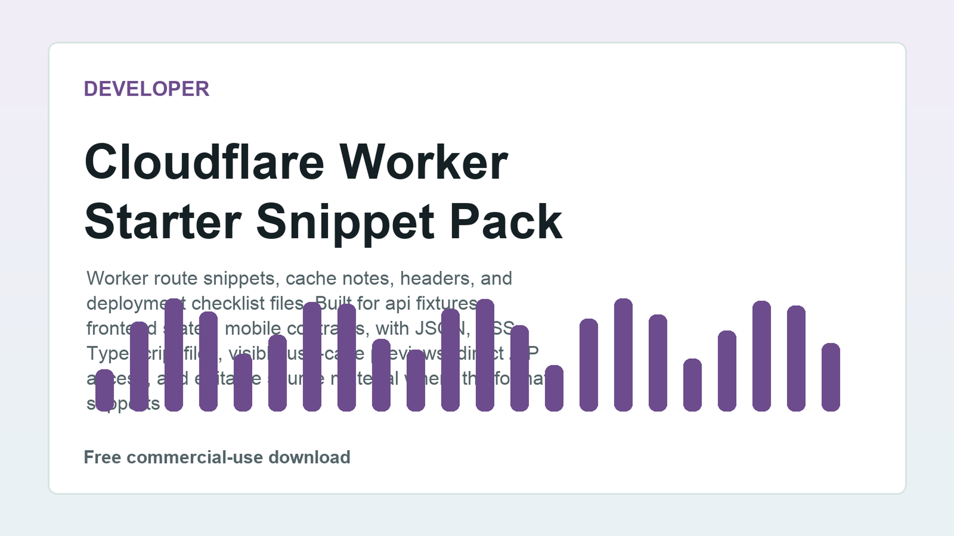 Cloudflare Worker Starter Snippet Pack