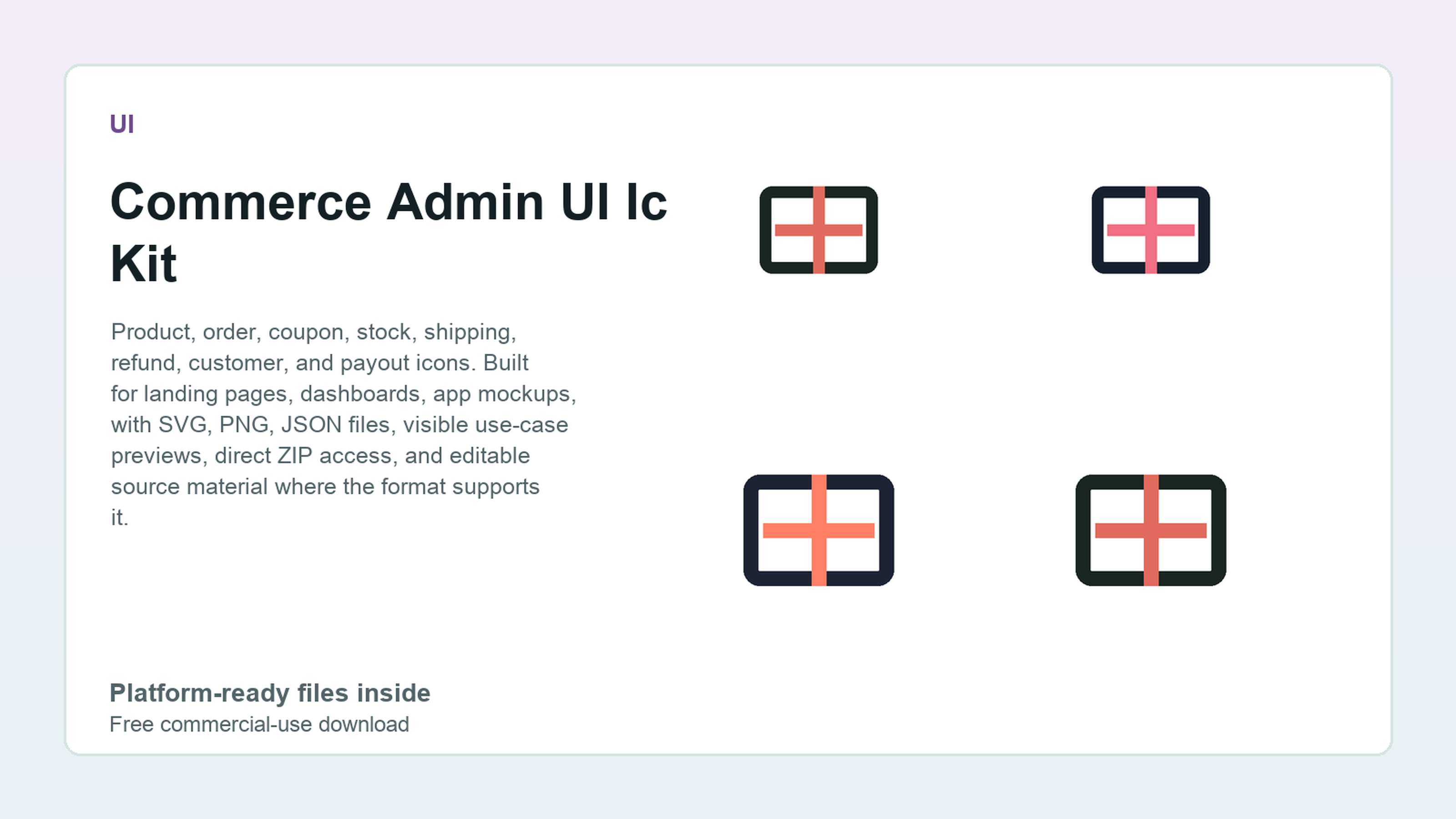 Commerce Admin UI Icon Kit preview