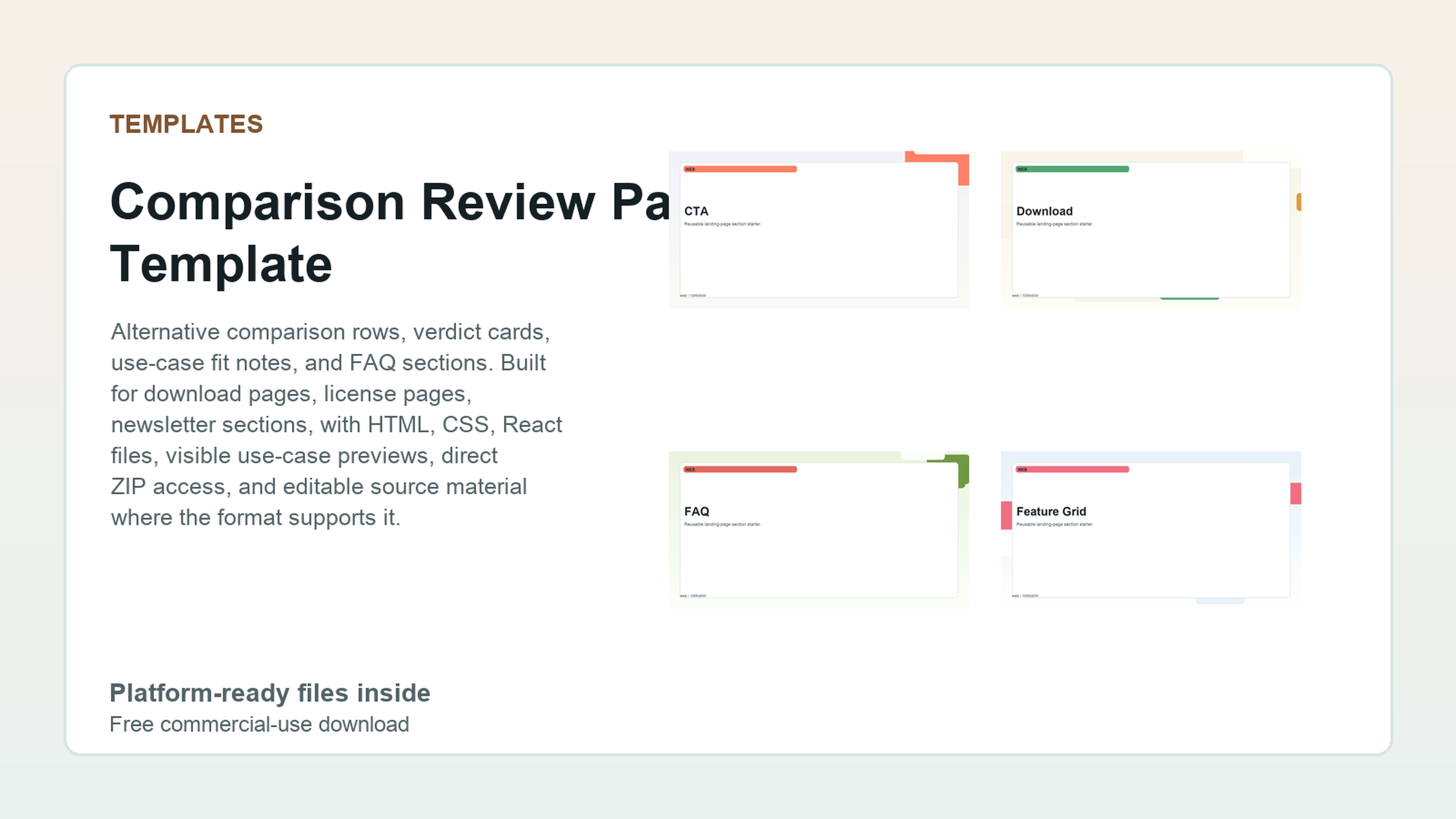 Comparison Review Page Template