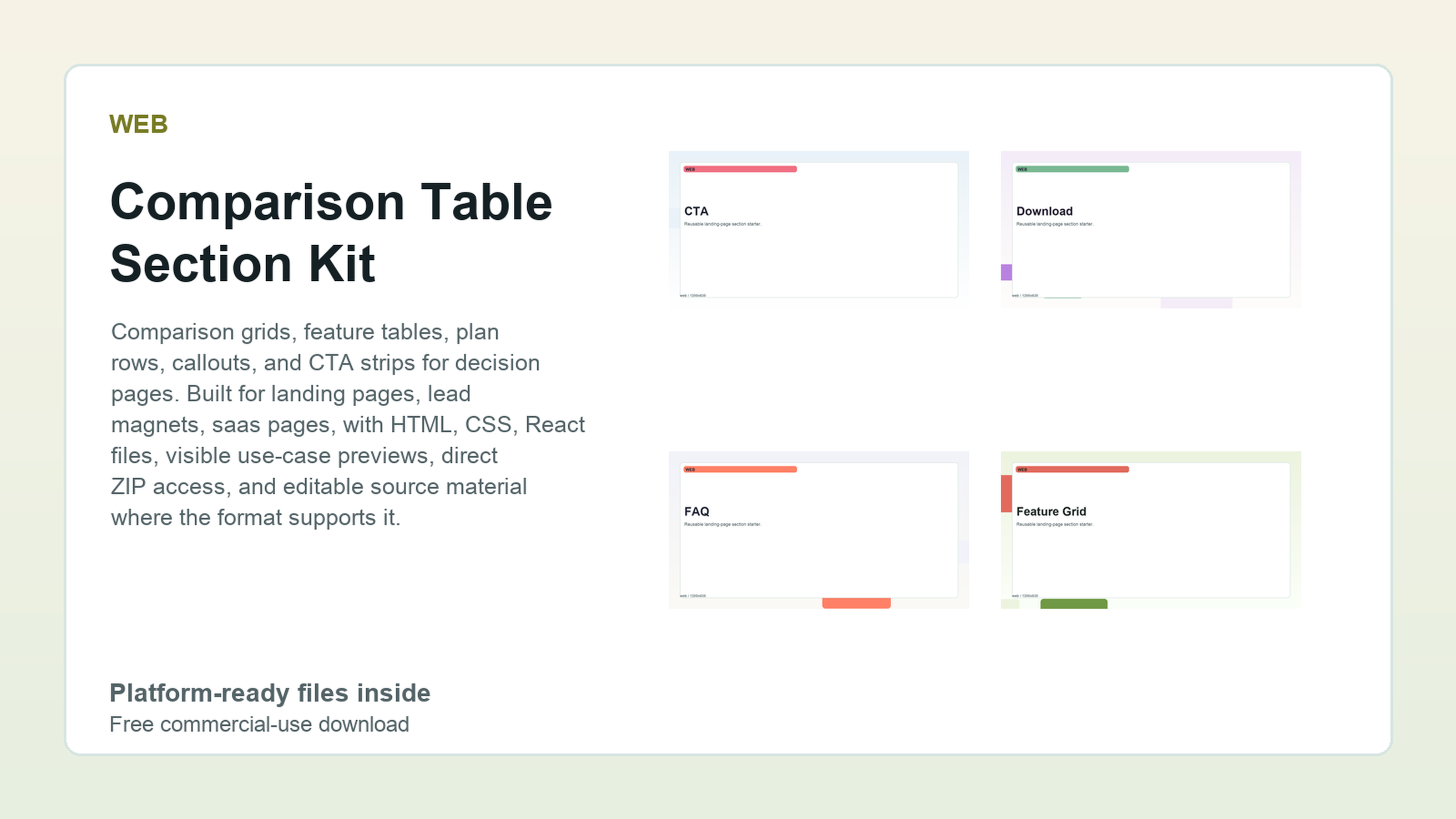 Comparison Table Section Kit preview