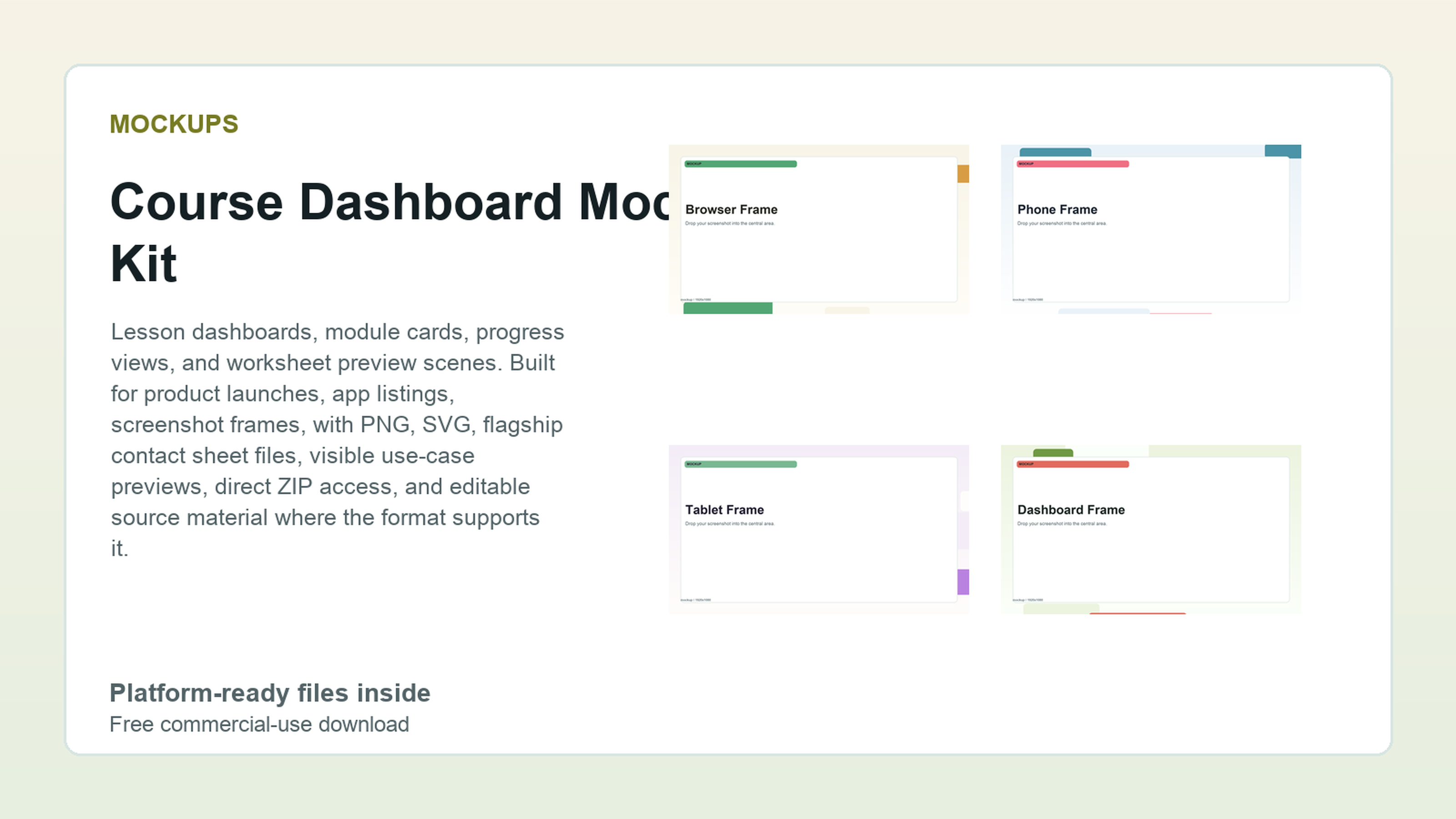 Course Dashboard Mockup Kit preview