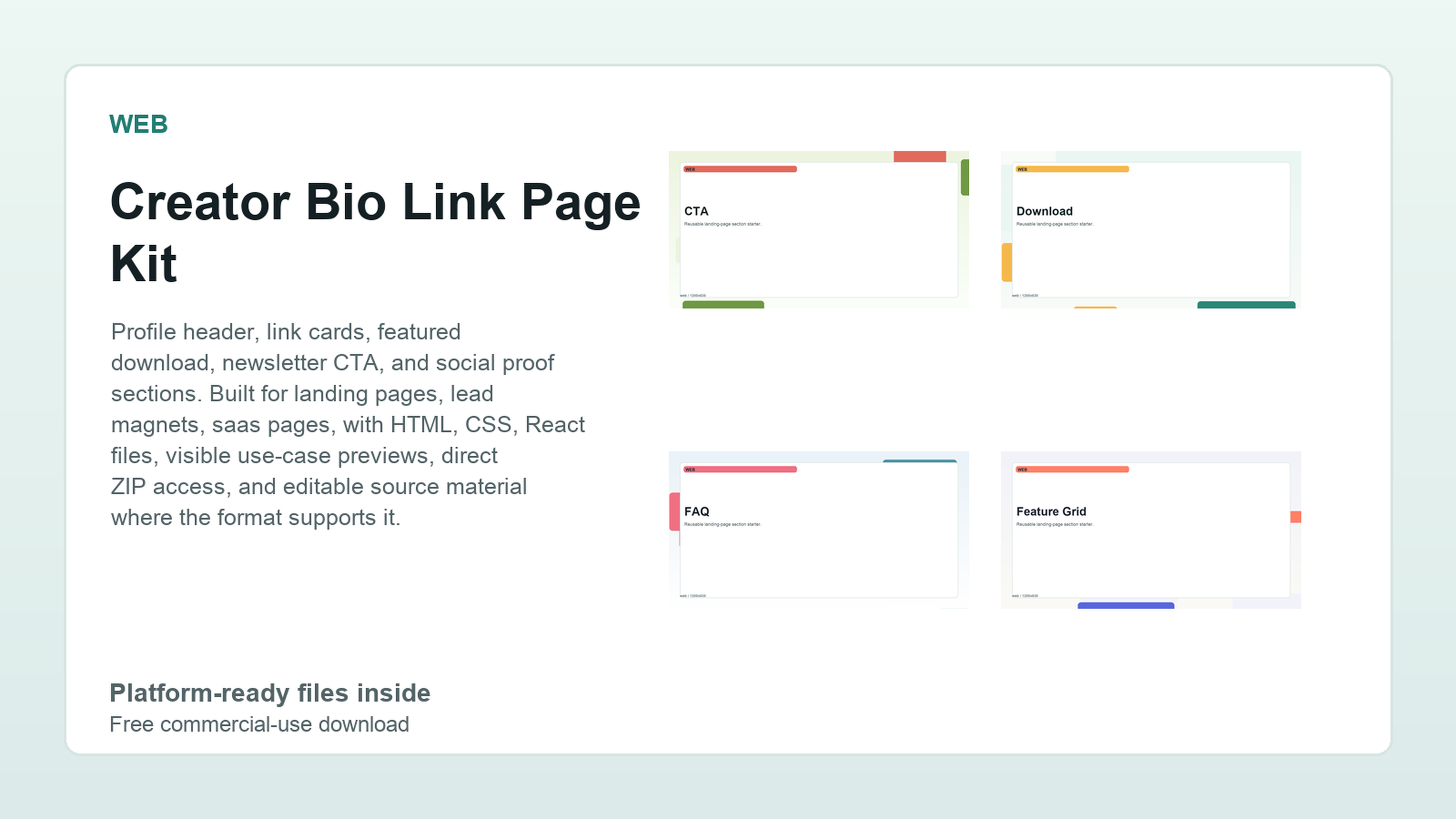 Creator Bio Link Page Kit