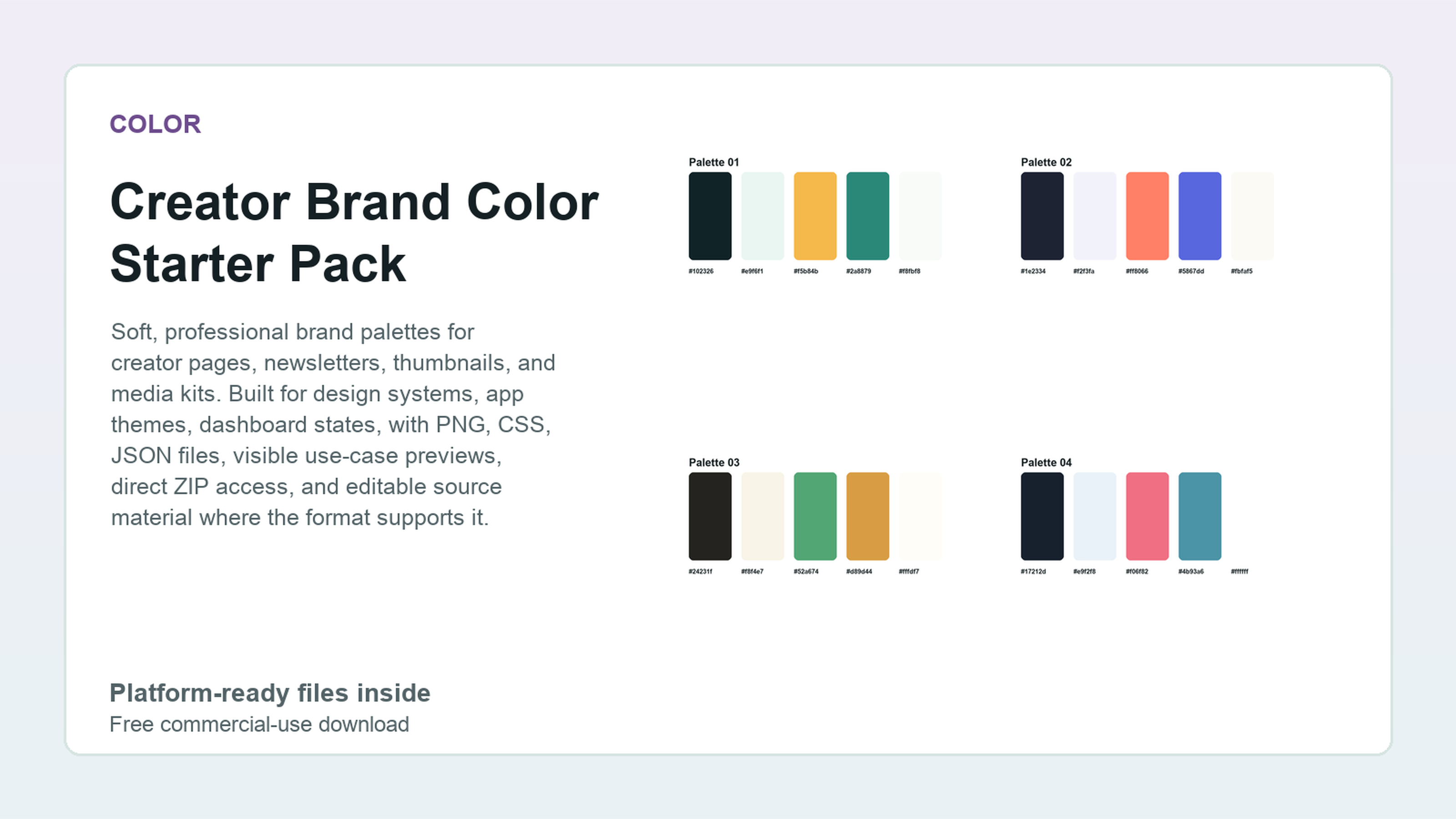 Creator Brand Color Starter Pack