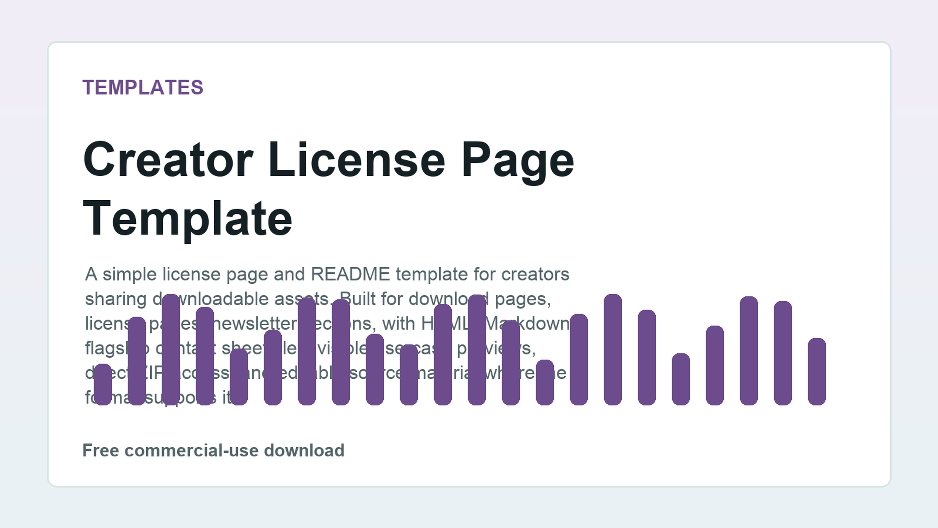Creator License Page Template