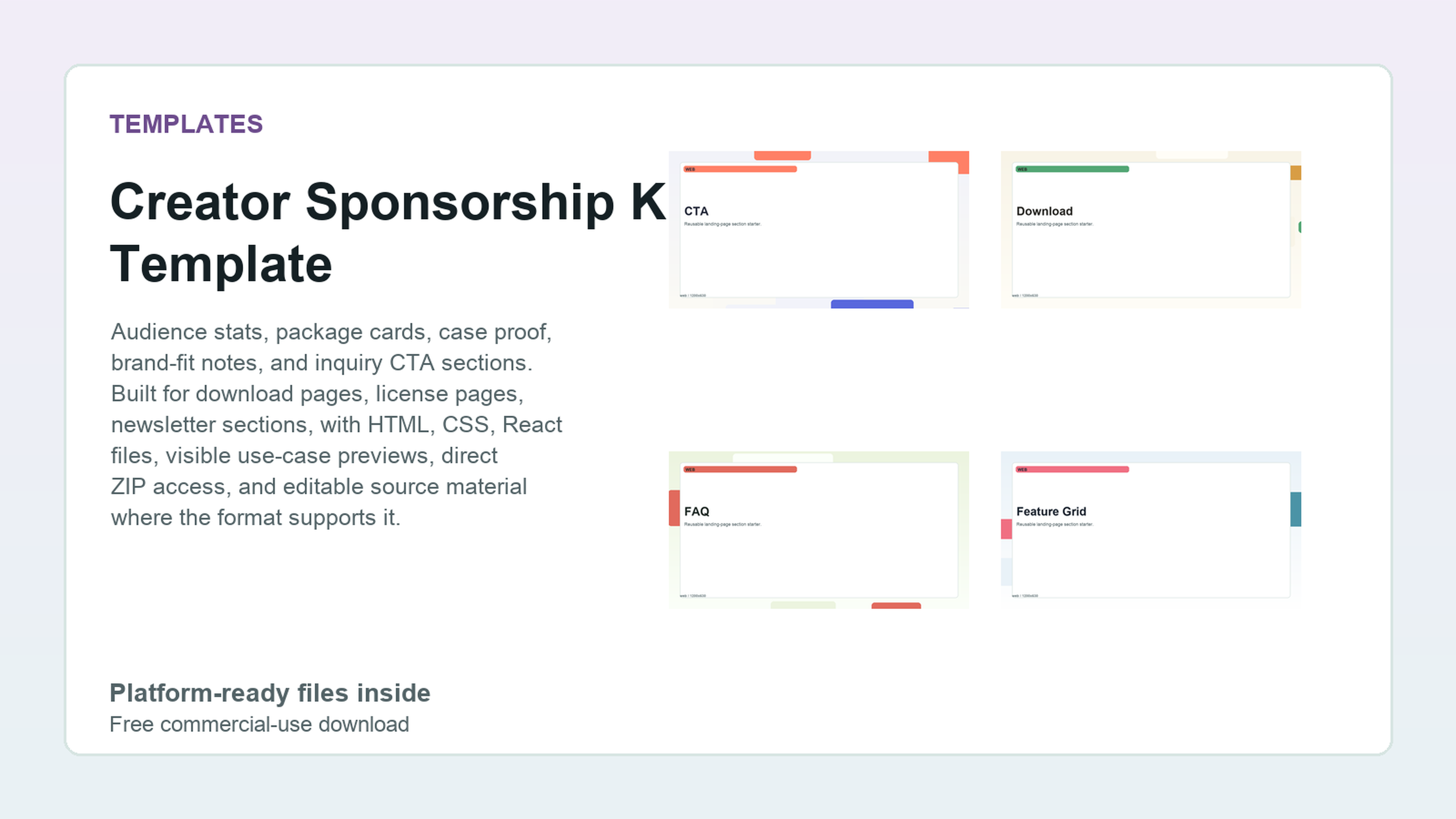 Creator Sponsorship Kit Template