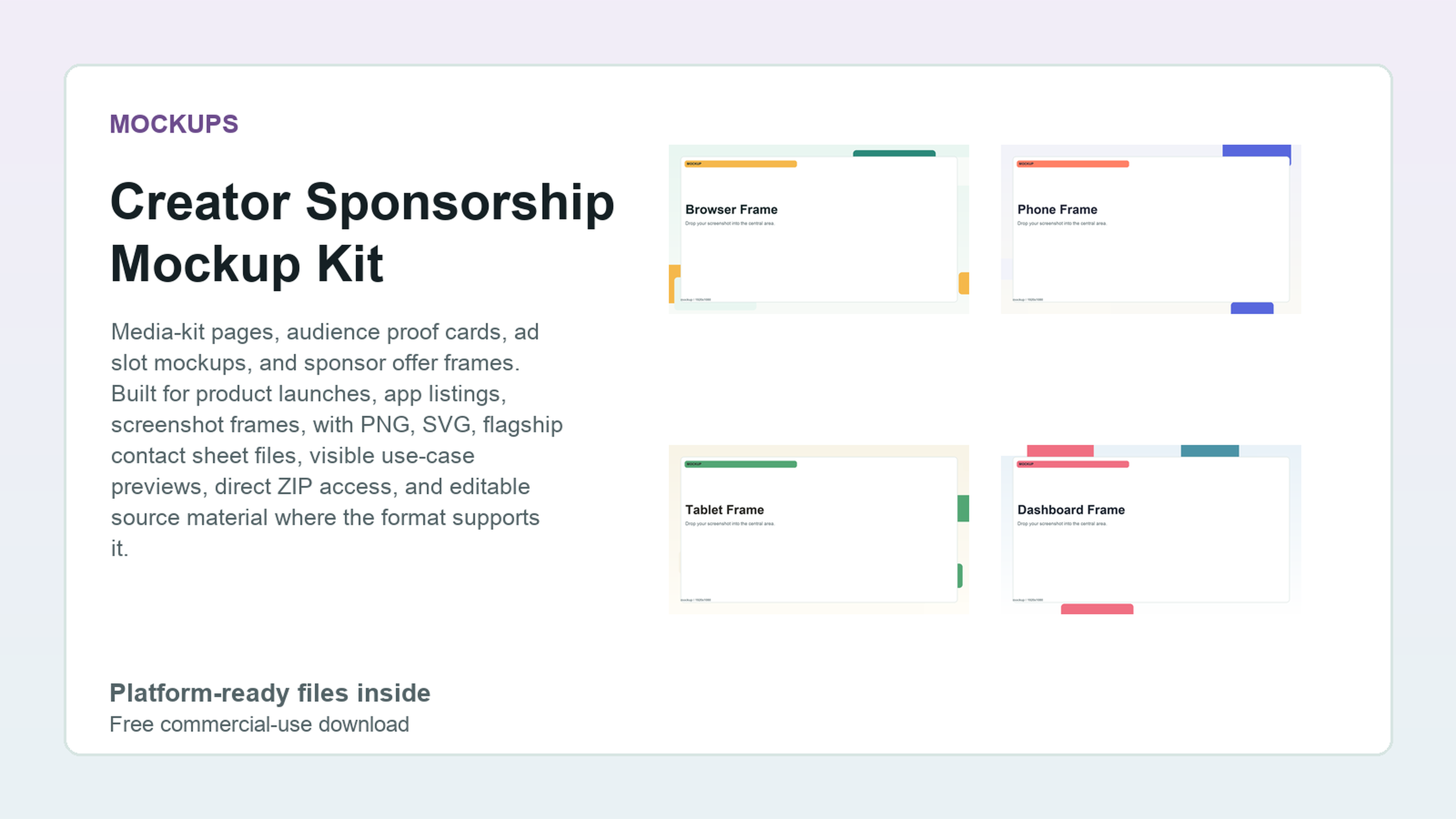 Creator Sponsorship Mockup Kit preview