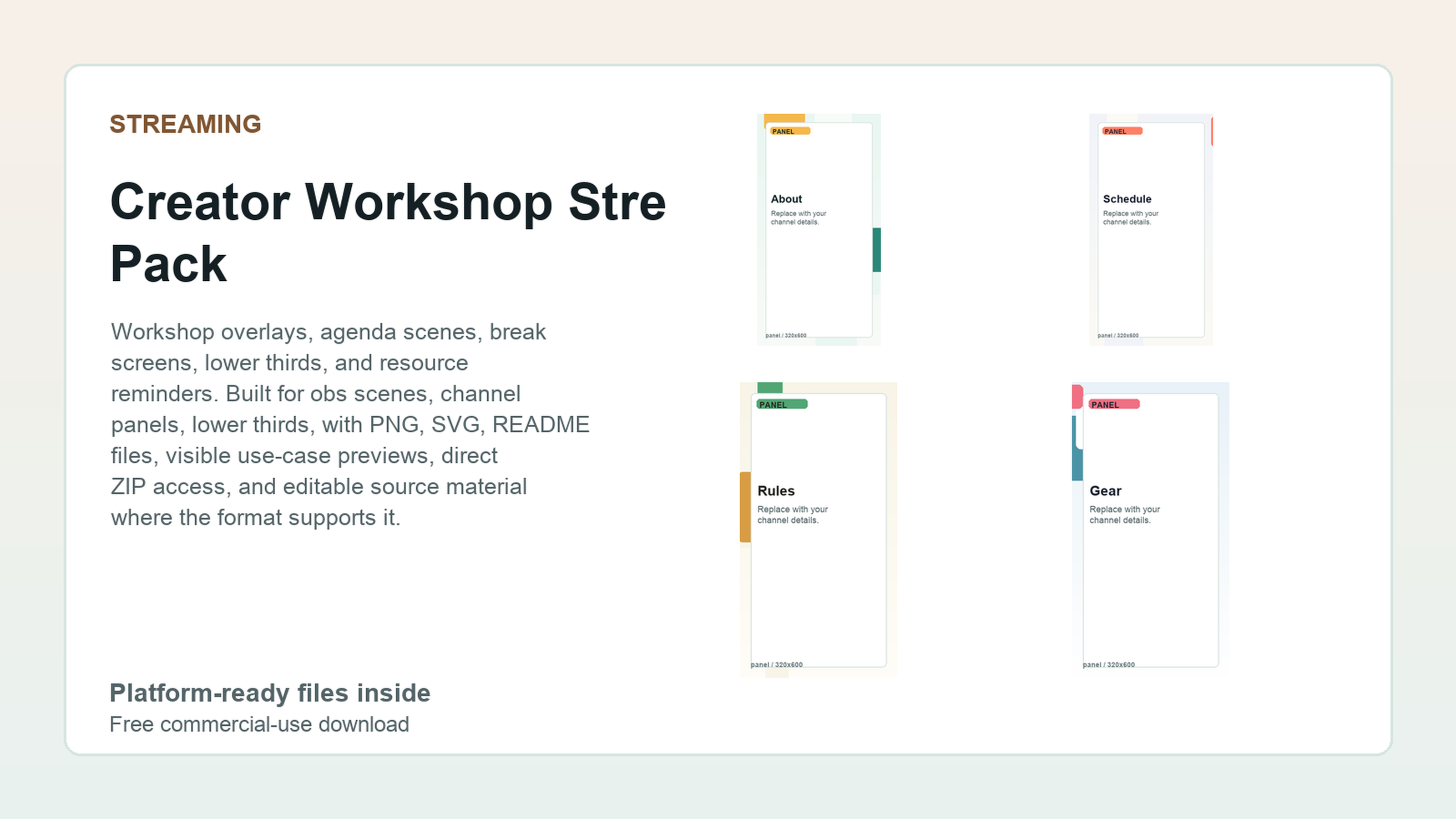 Creator Workshop Stream Pack preview