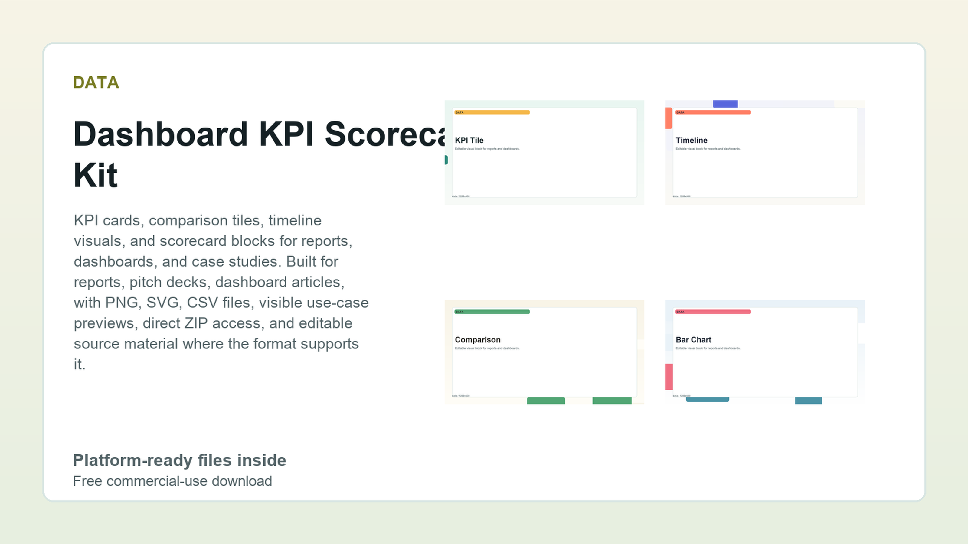 Dashboard KPI Scorecard Kit preview