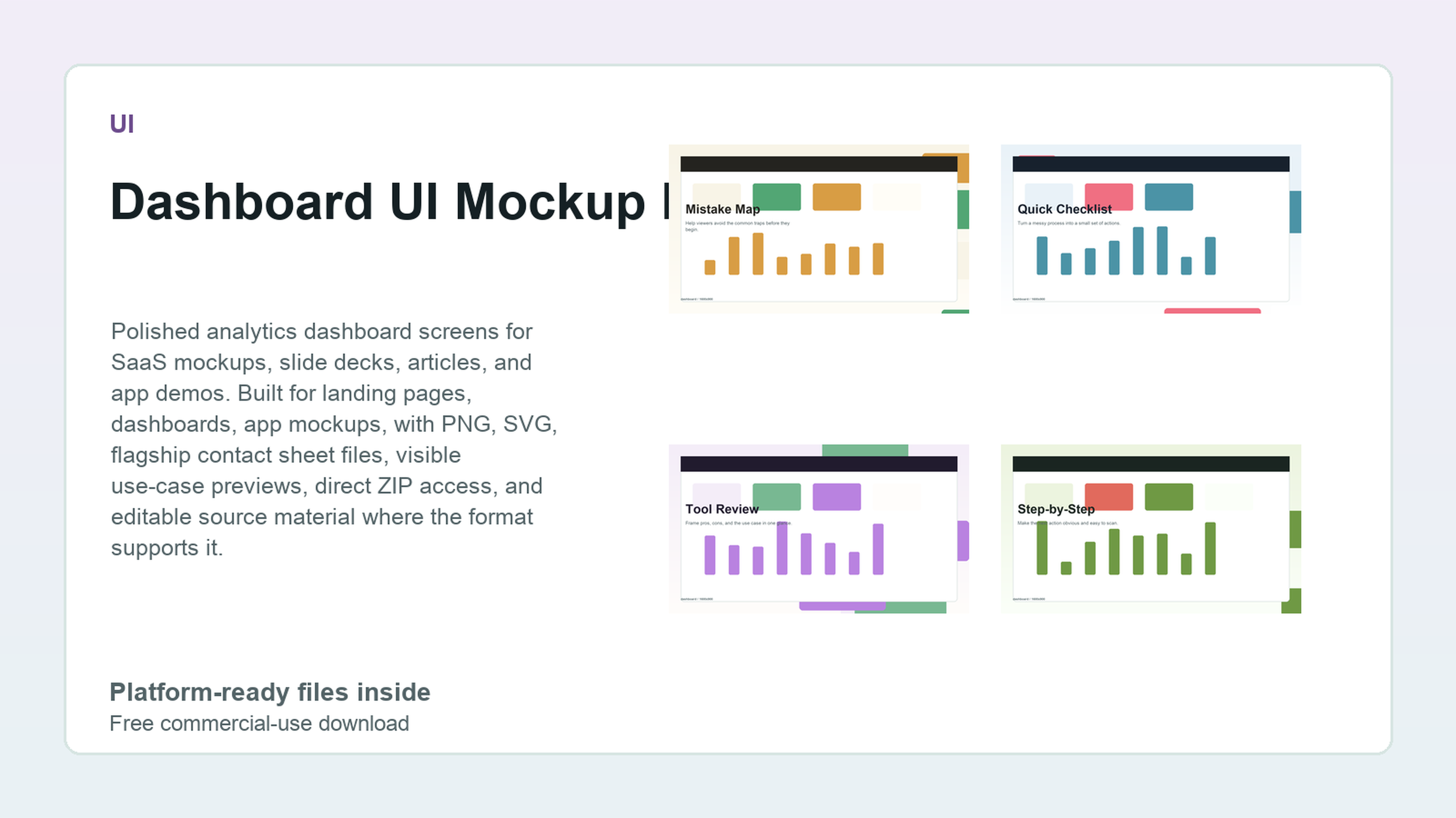 Dashboard UI Mockup Kit preview