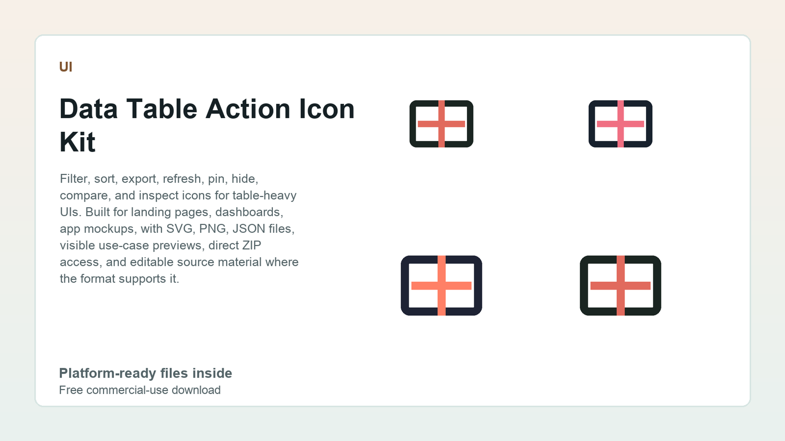 Data Table Action Icon Kit preview