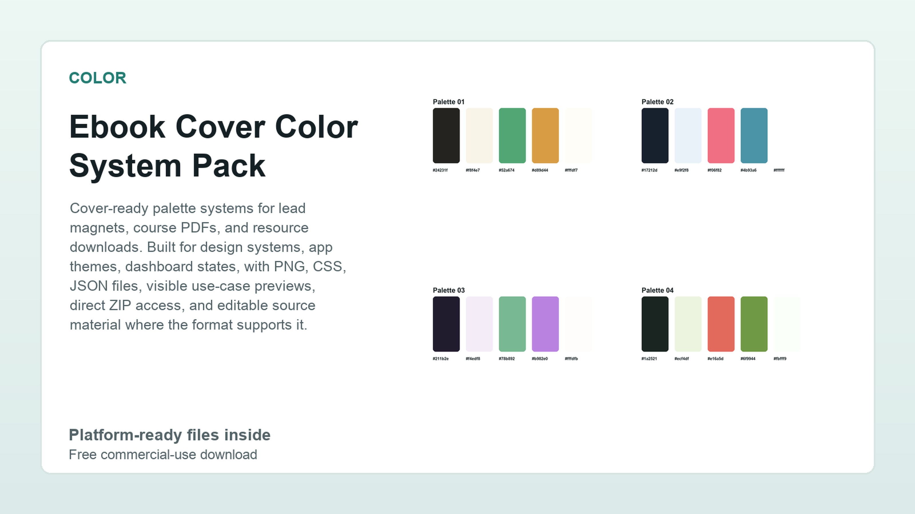 Ebook Cover Color System Pack