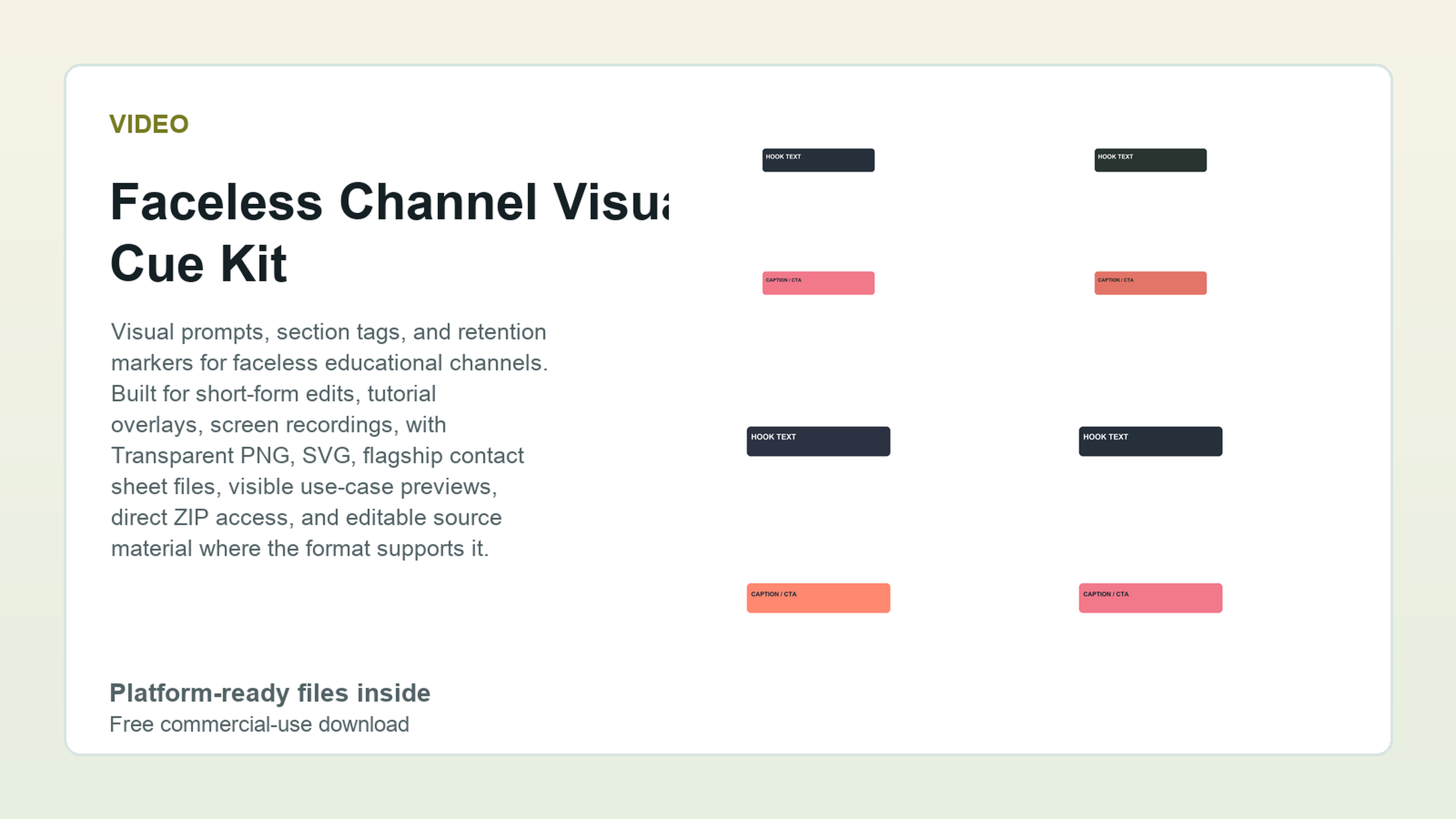 Faceless Channel Visual Cue Kit preview