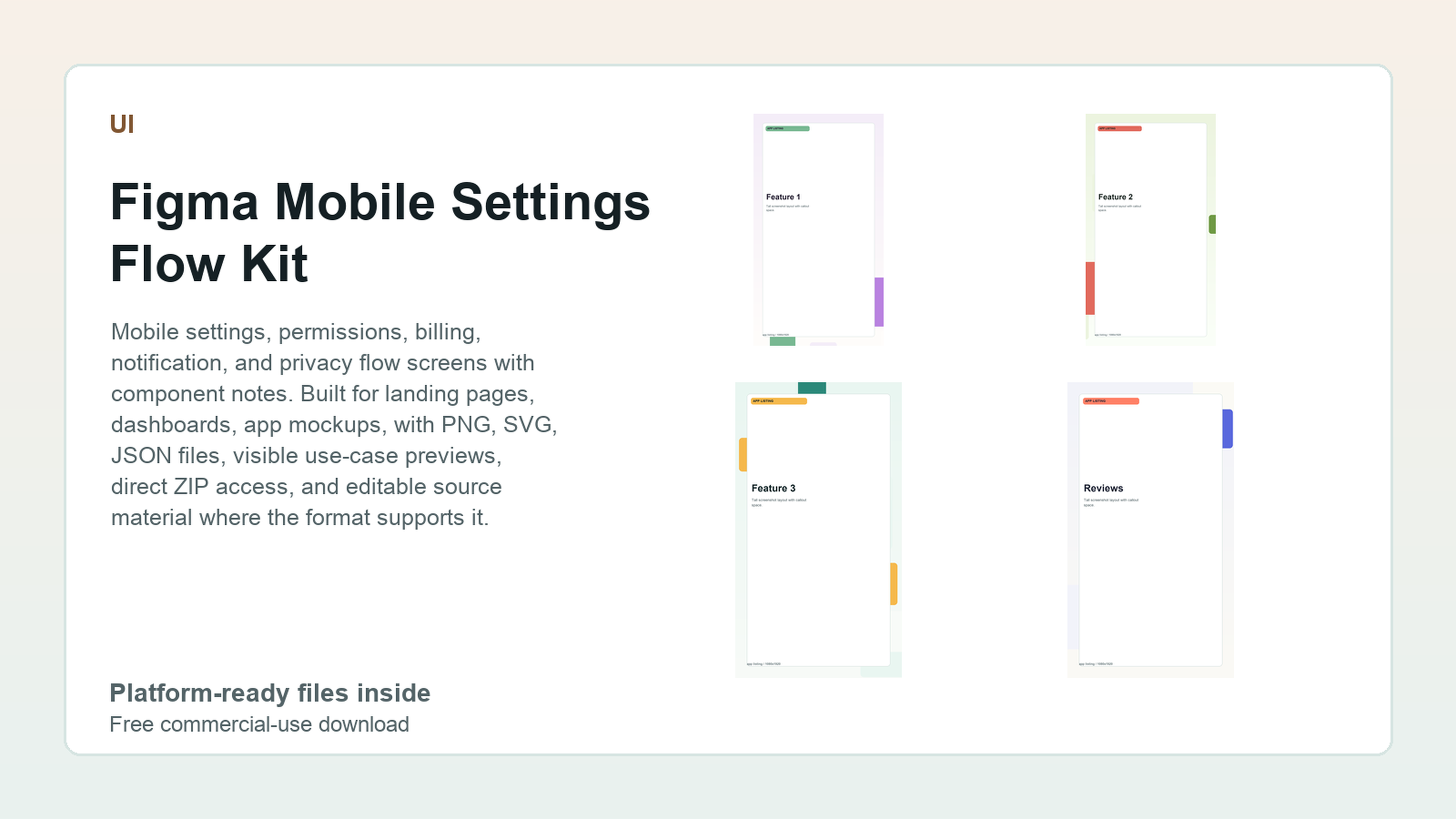 Figma Mobile Settings Flow Kit preview