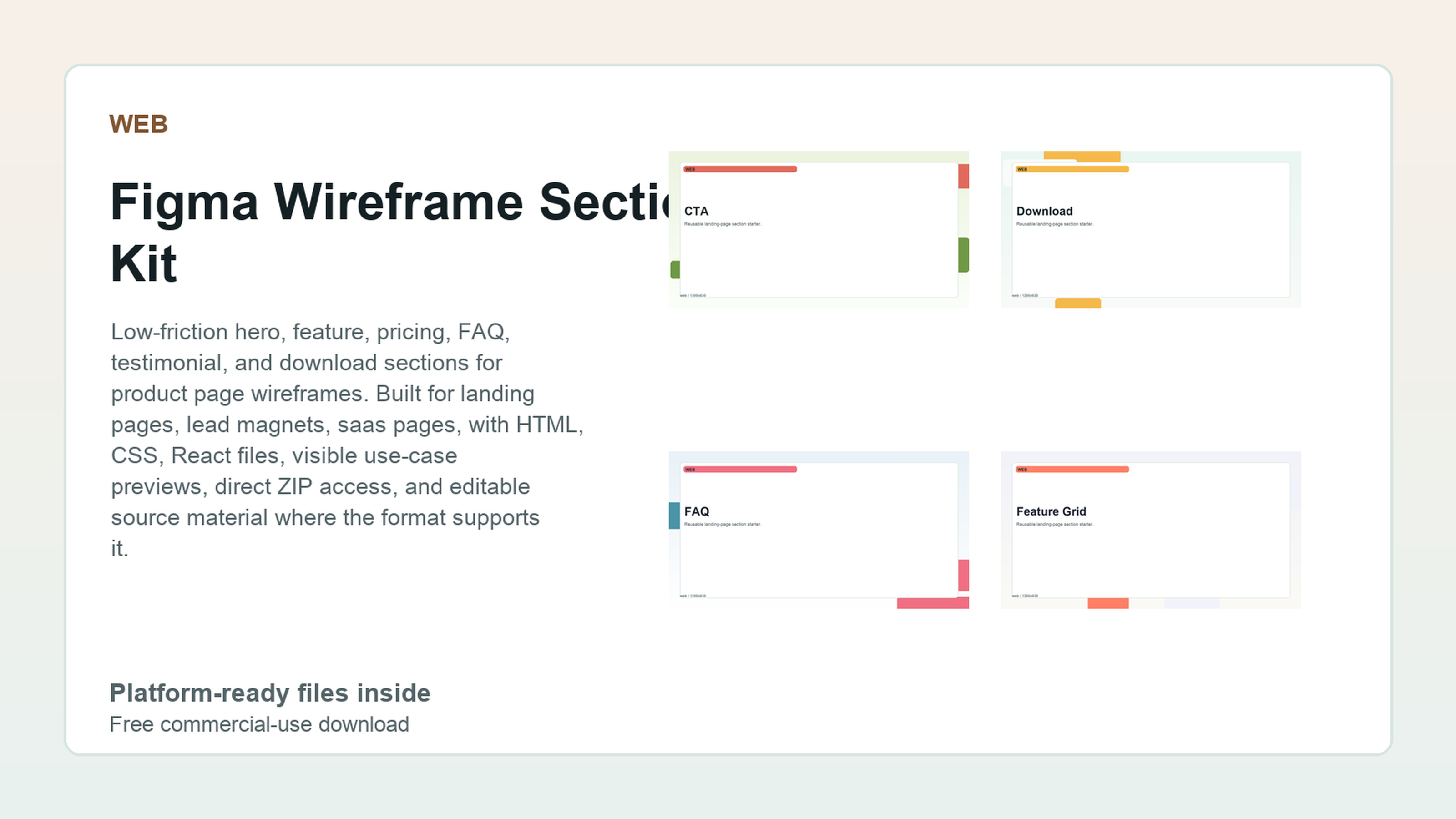 Figma Wireframe Section Kit preview