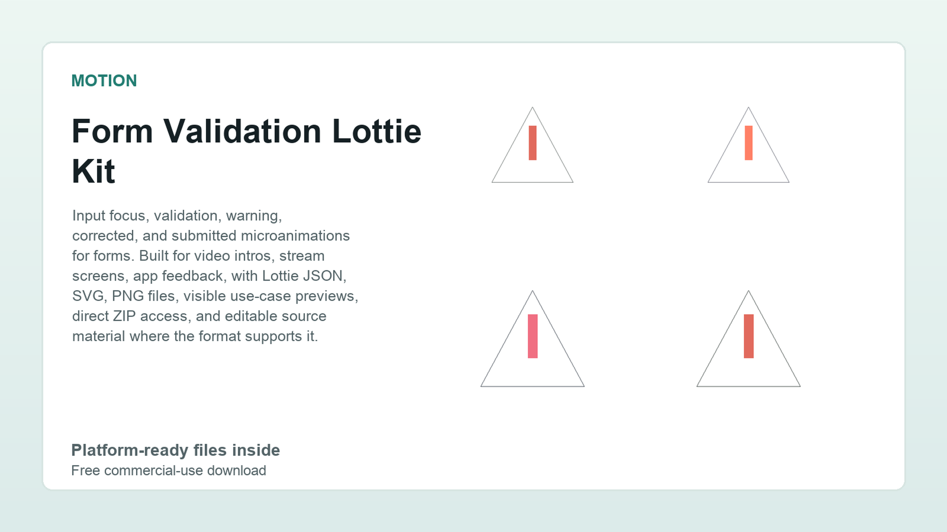 Form Validation Lottie Kit preview