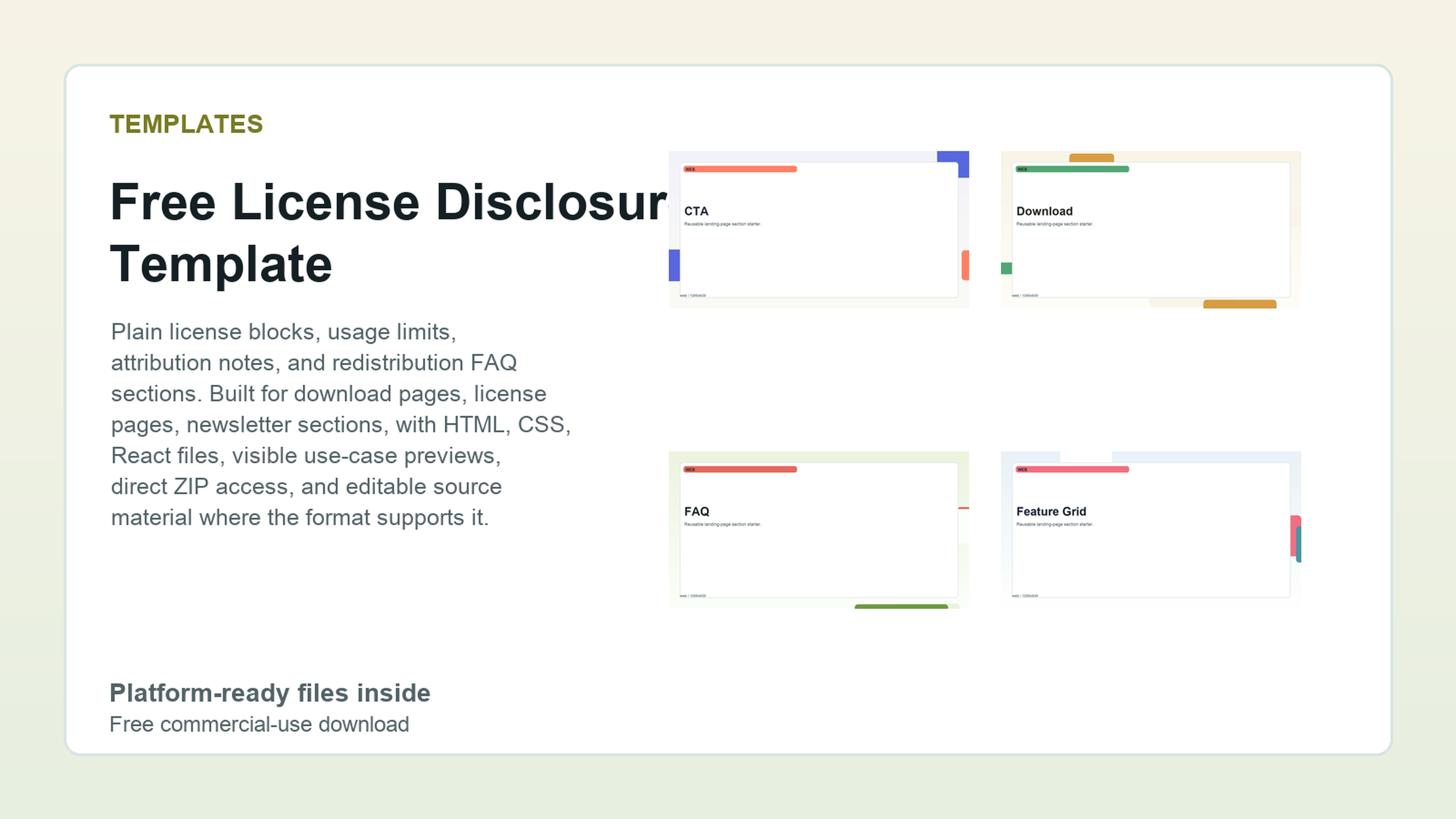 Free License Disclosure Template