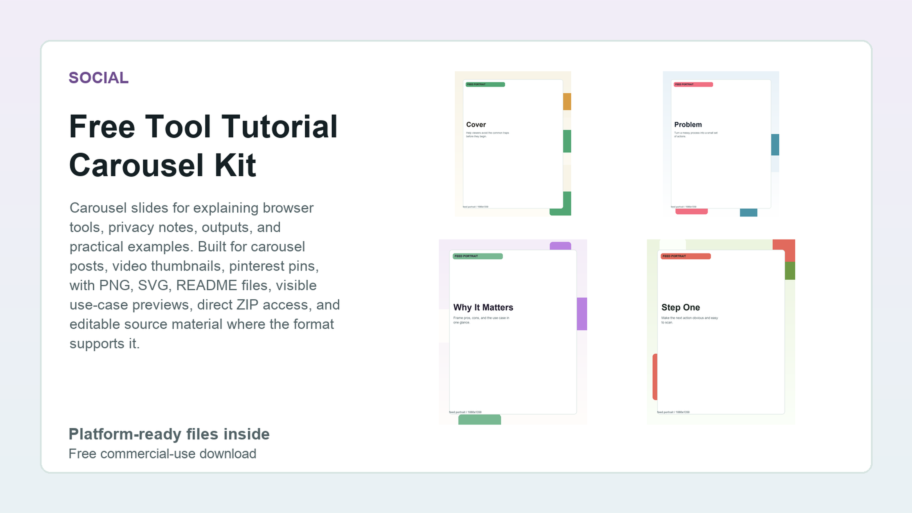 Free Tool Tutorial Carousel Kit