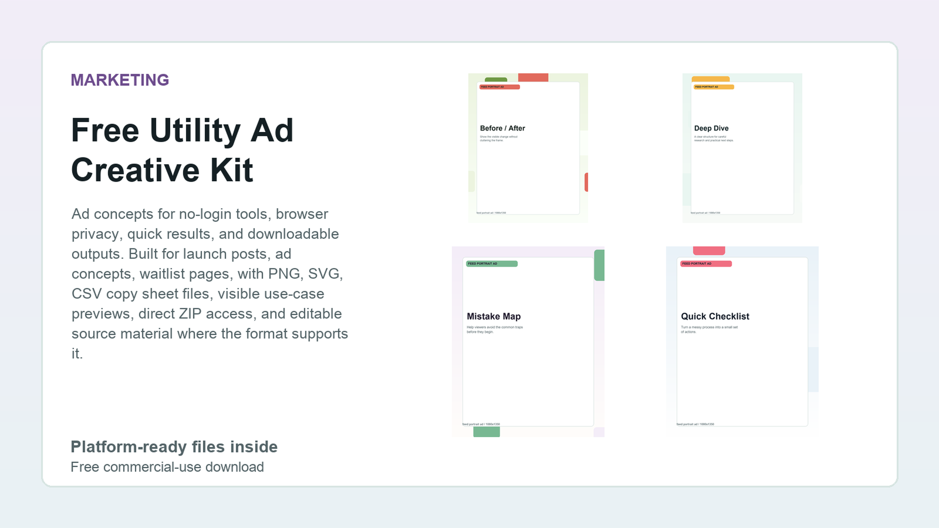 Free Utility Ad Creative Kit preview