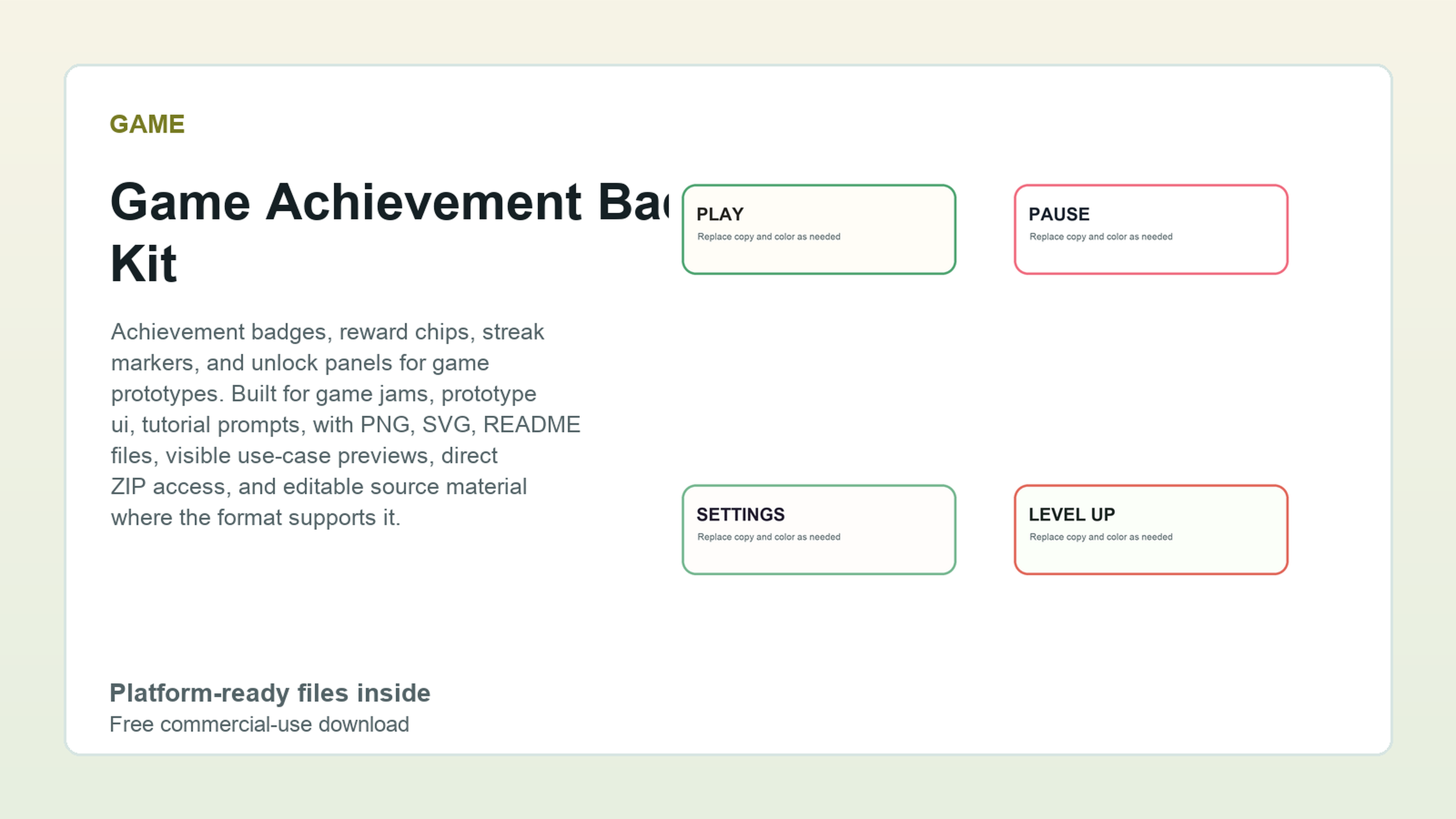 Game Achievement Badge Kit preview