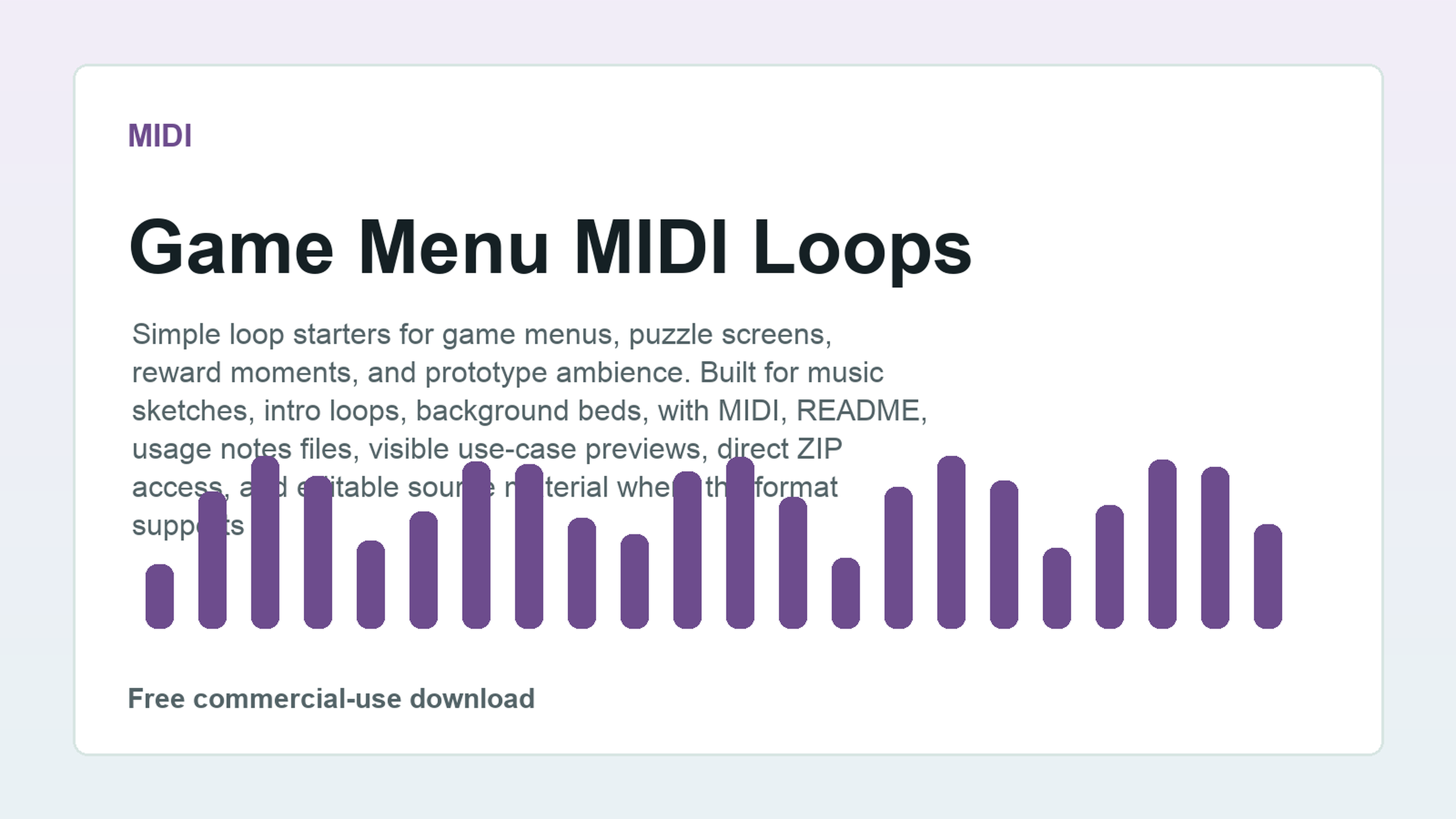 Game Menu MIDI Loops preview