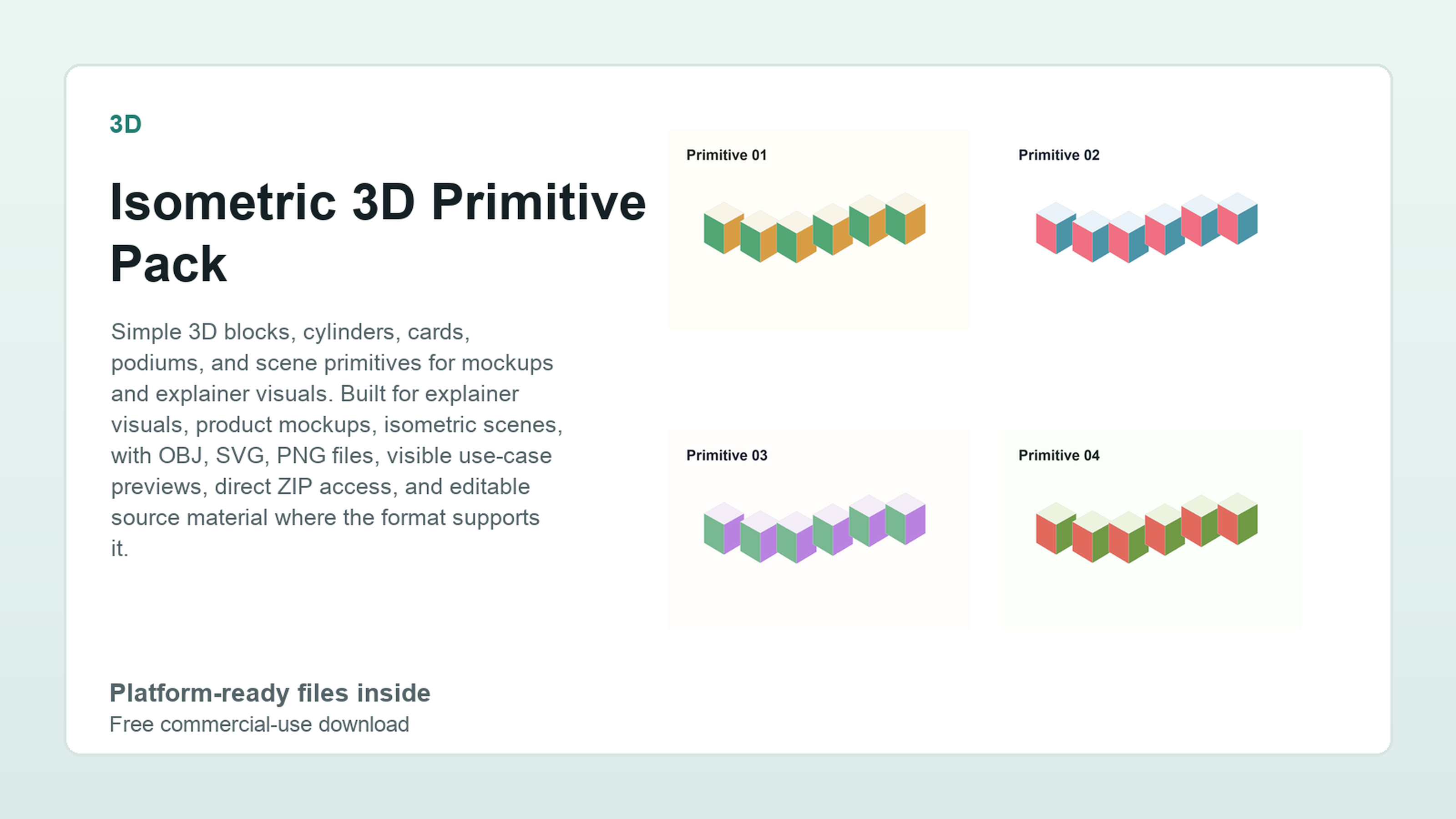 Isometric 3D Primitive Pack preview