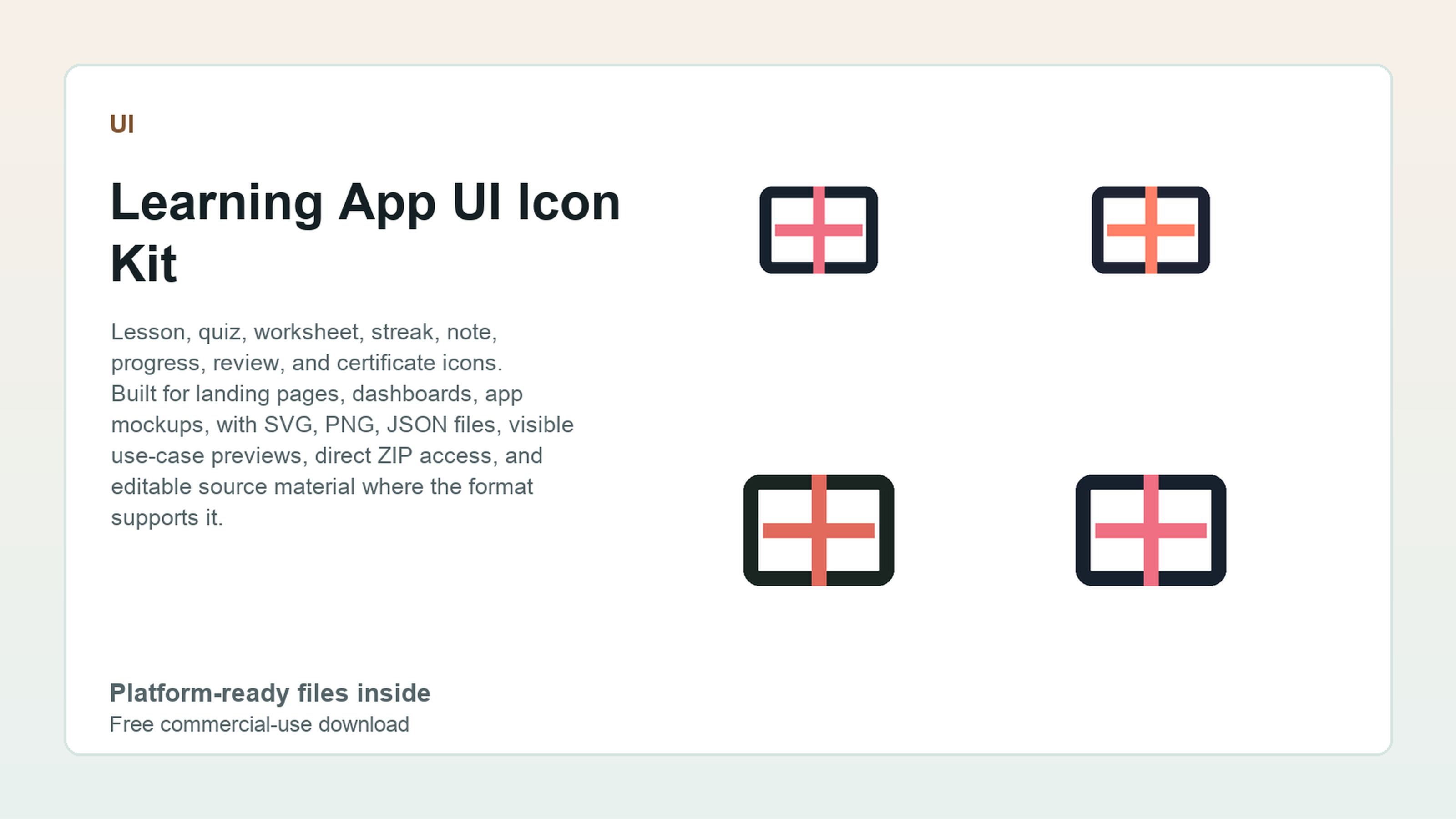 Learning App UI Icon Kit preview