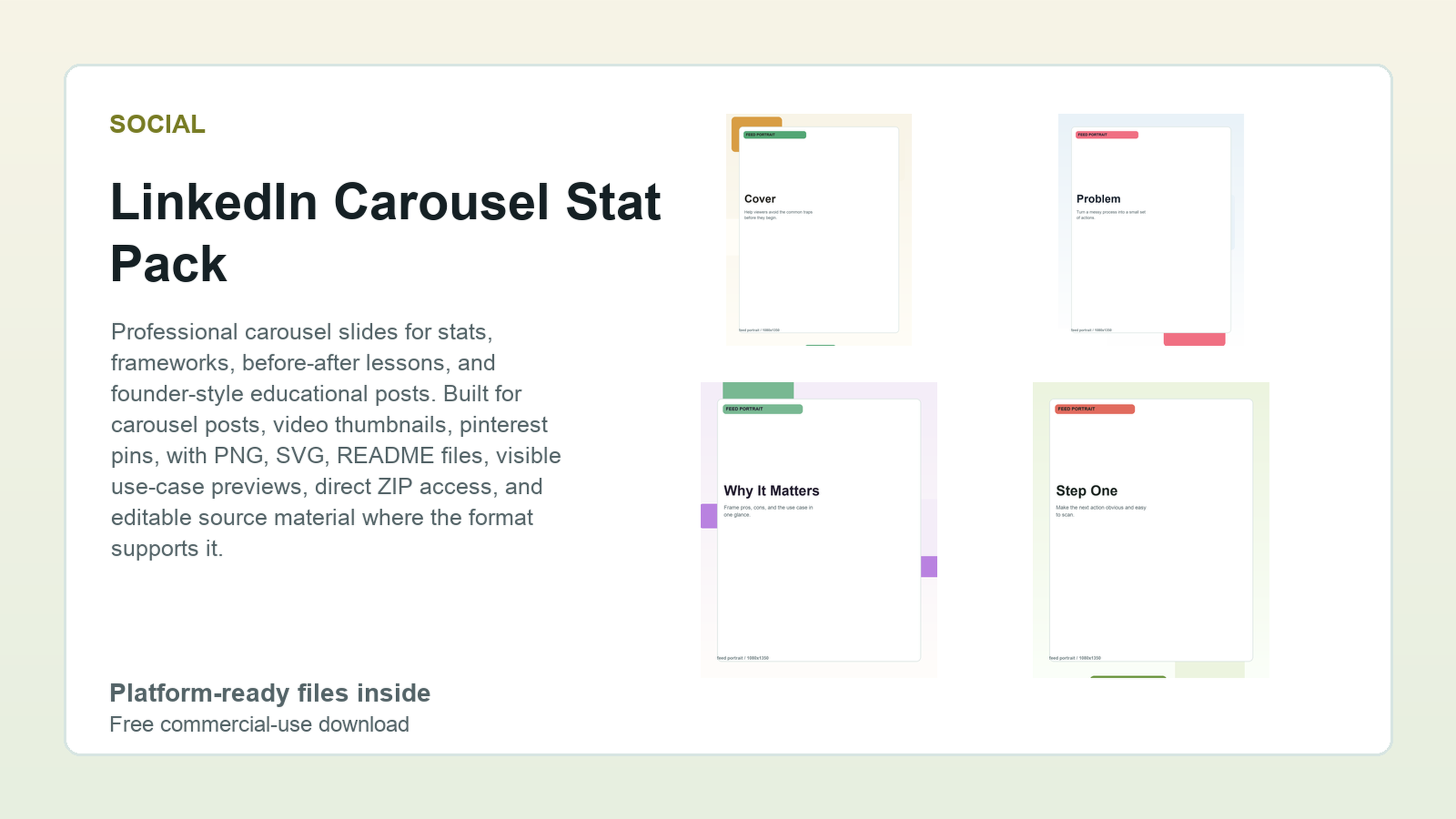LinkedIn Carousel Stat Pack preview