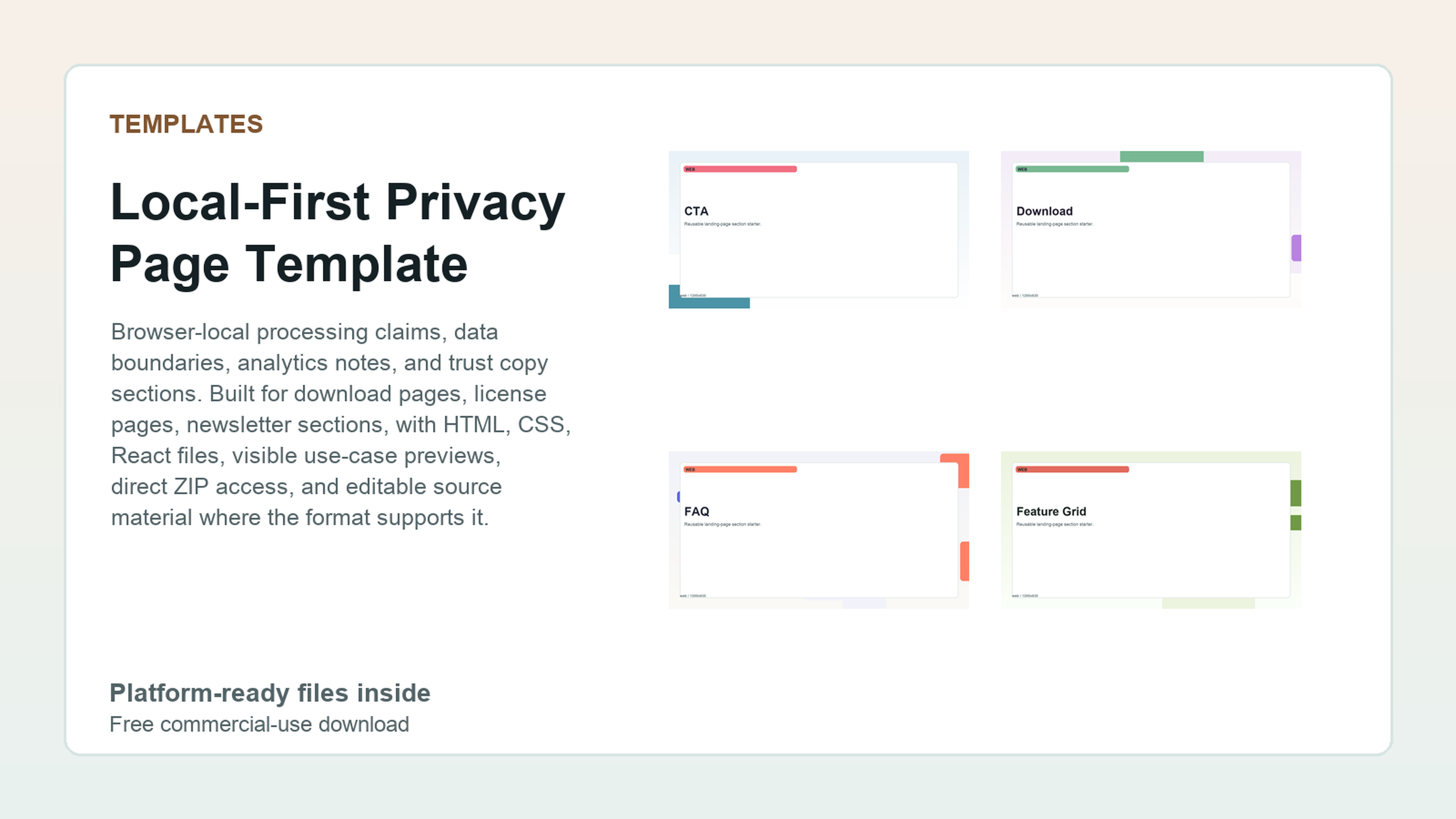 Local-First Privacy Page Template