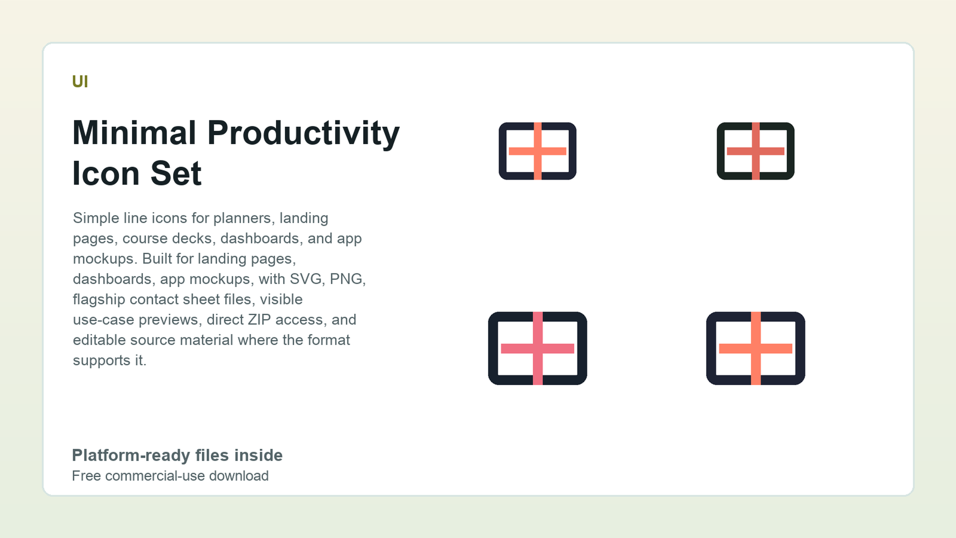 Minimal Productivity Icon Set preview