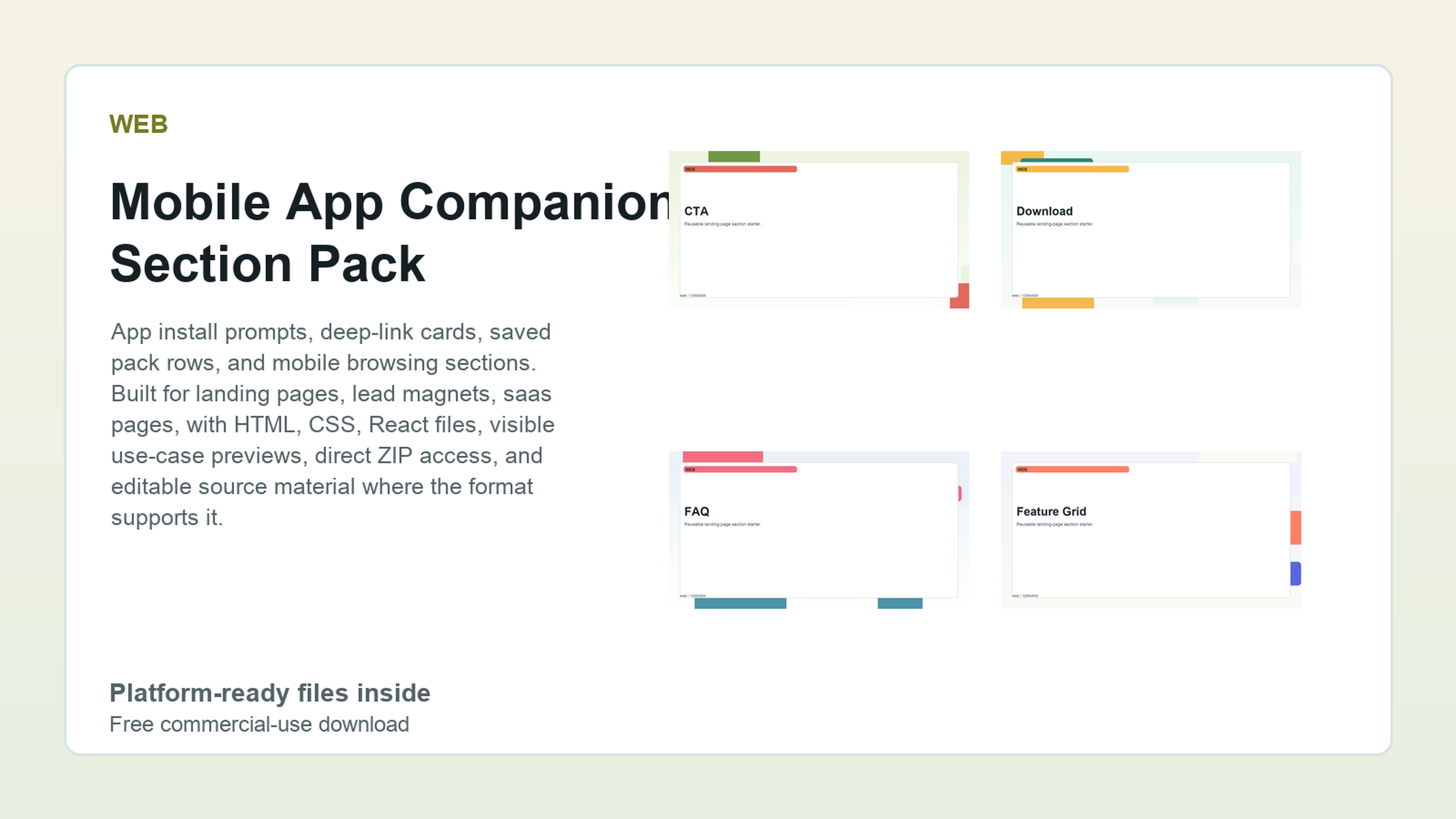 Mobile App Companion Section Pack preview