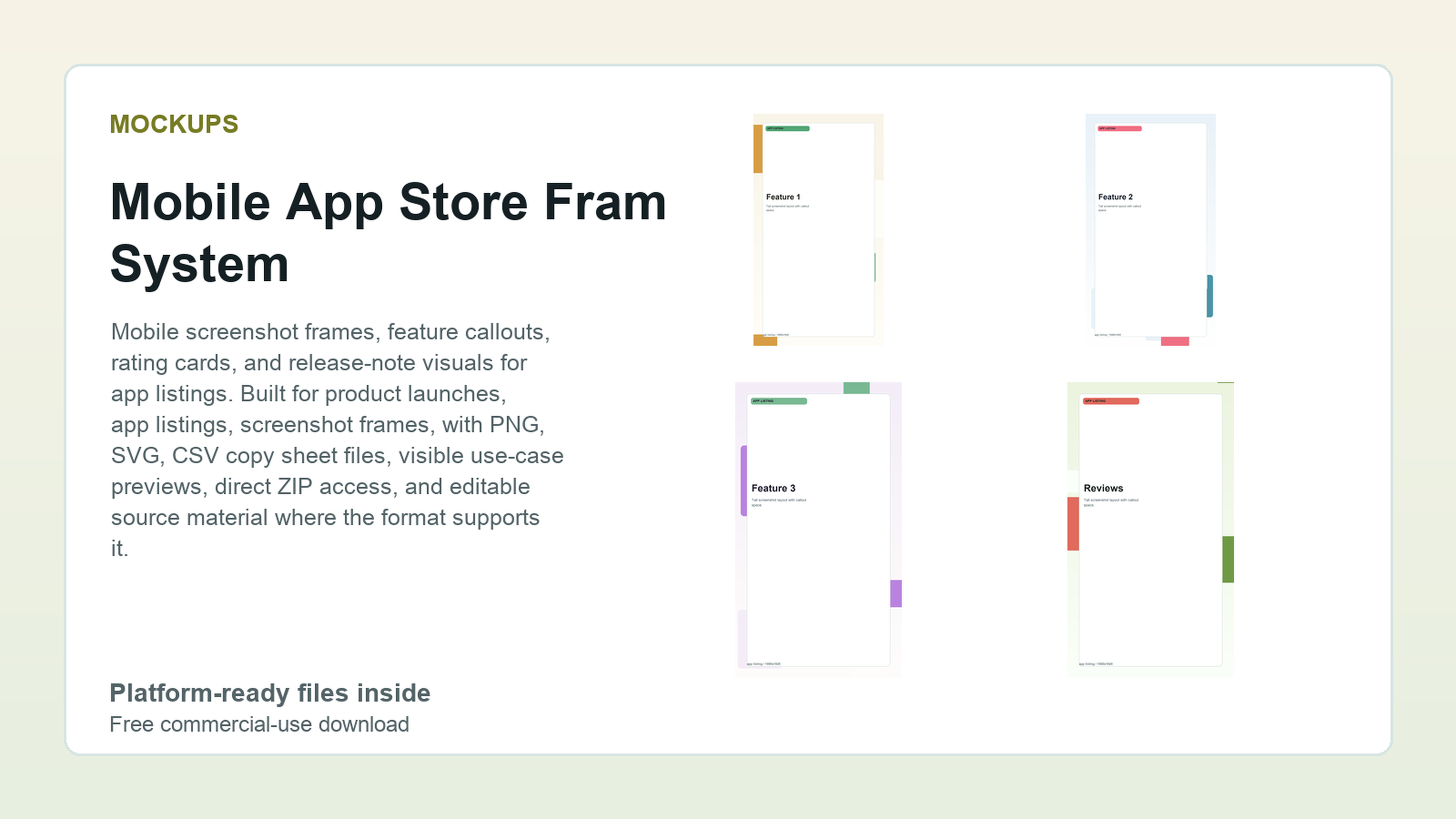 Mobile App Store Frame System preview