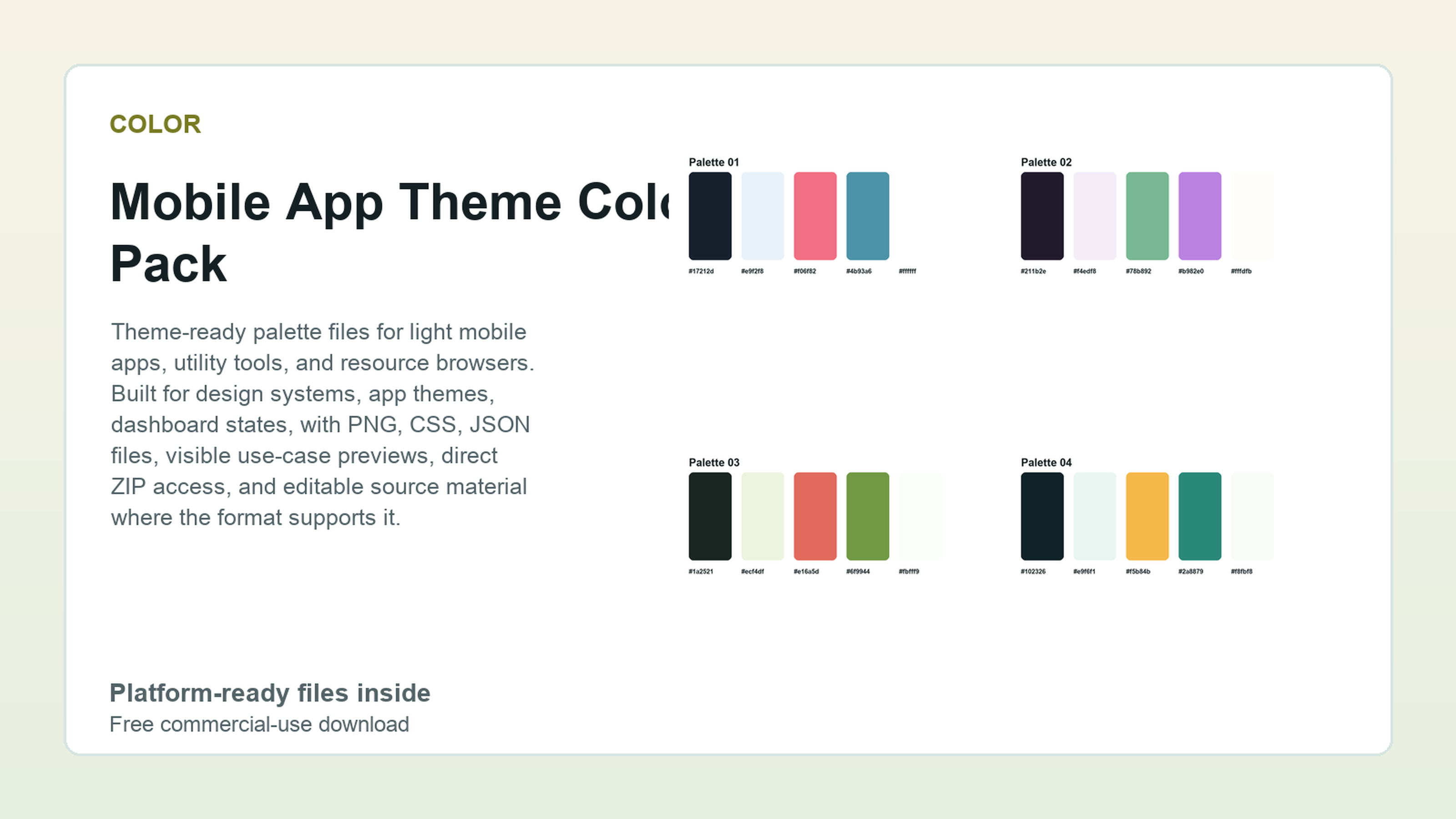 Mobile App Theme Color Pack